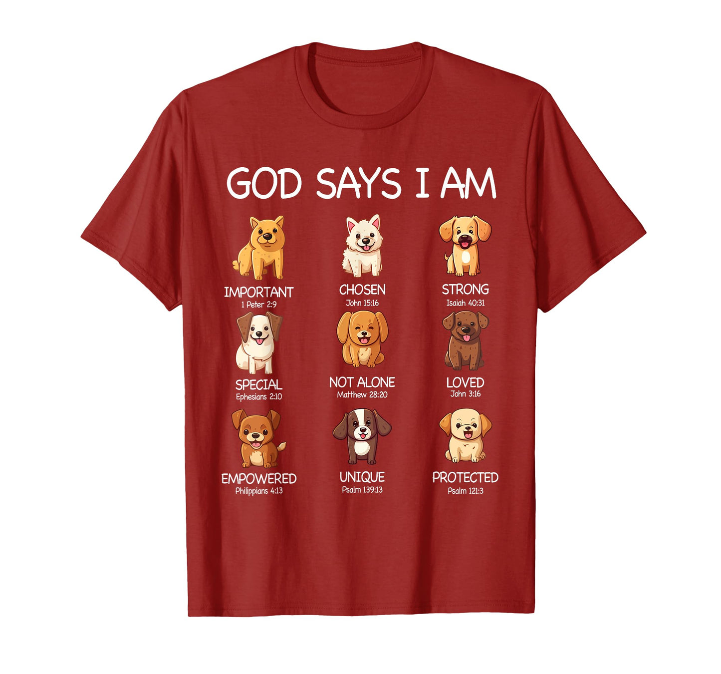 God Says I Am Cute Dogs Bible Verse Christian Boys Girls T-Shirt