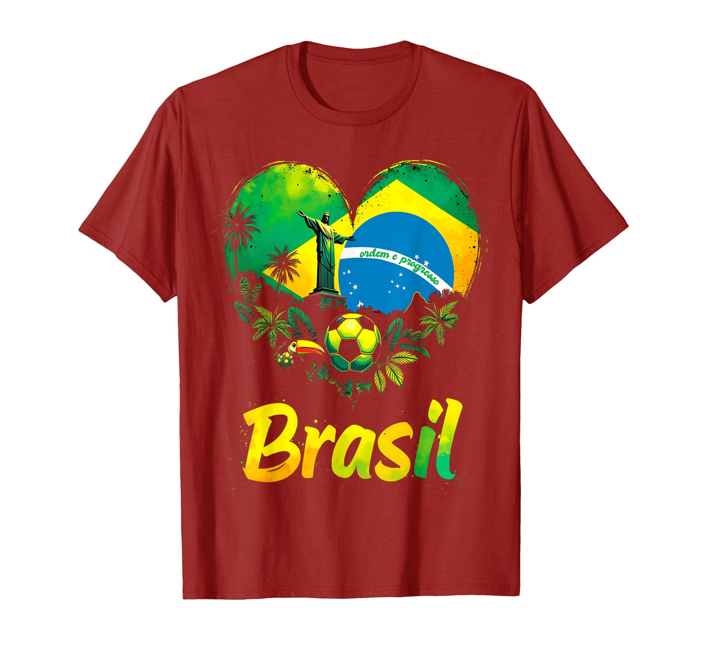 Brazil Flag Heart T-Shirt