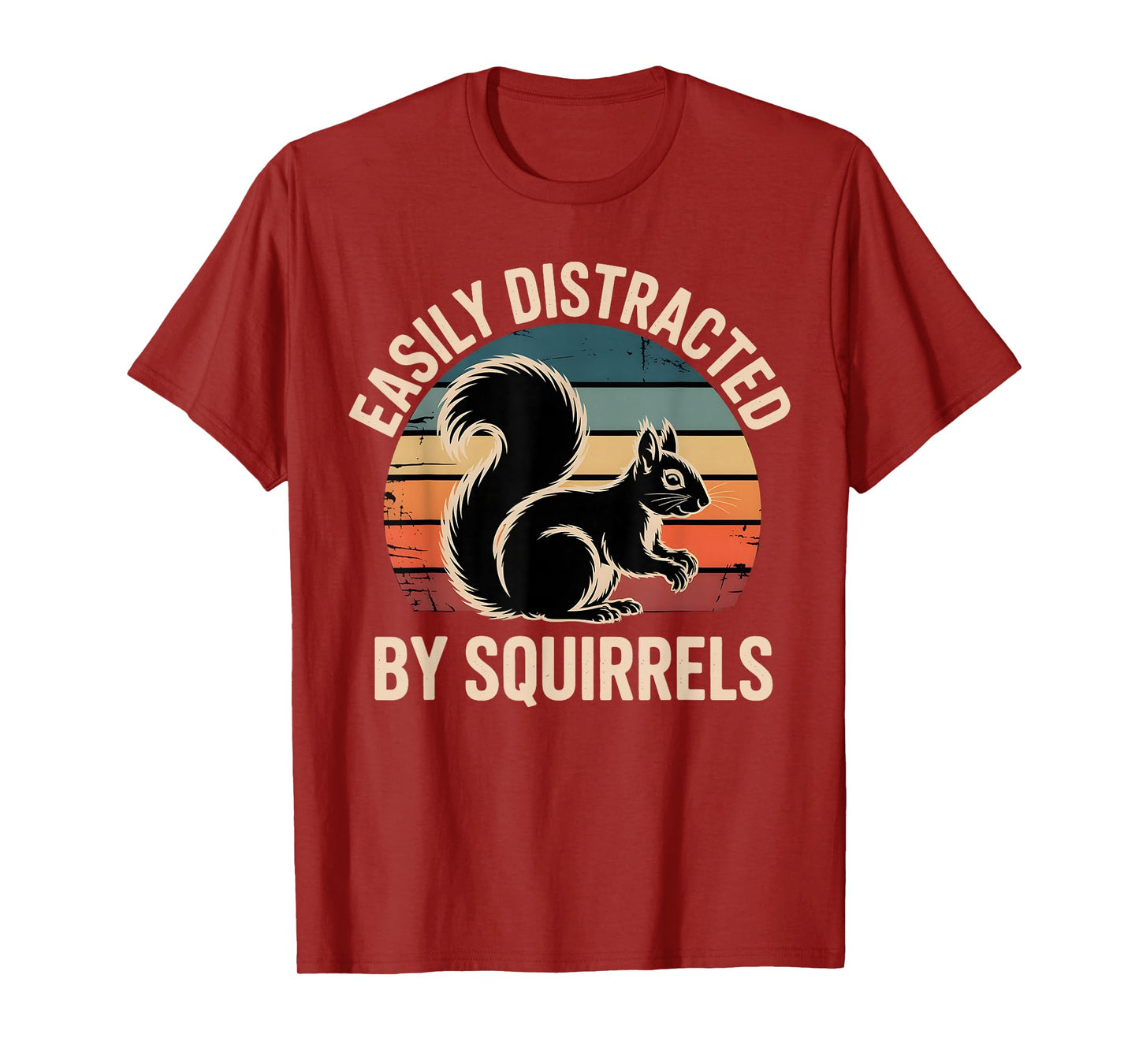 Easily Distracted by Squirrels Funny Retro Squirrel Lovers T-Shirt