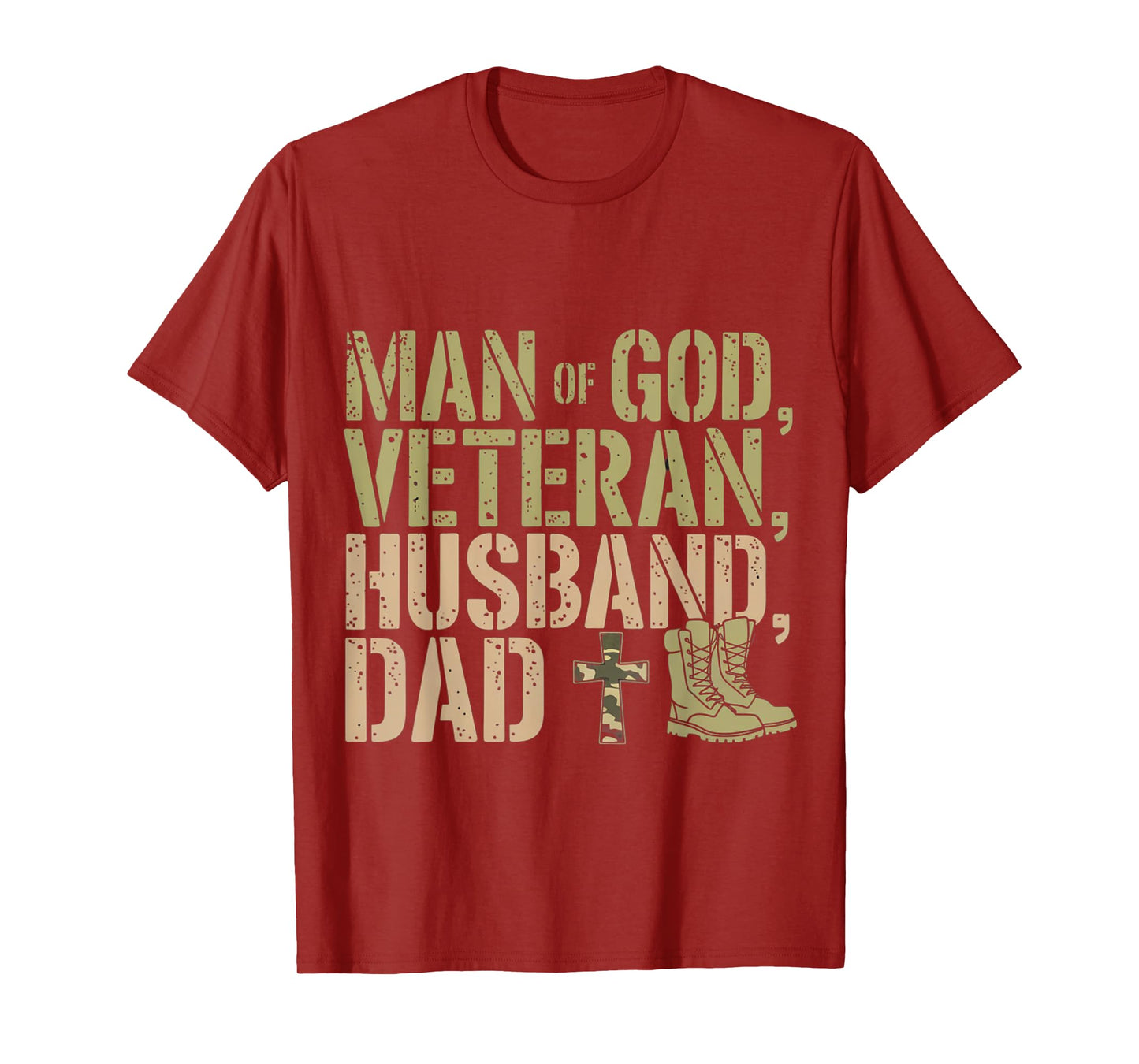 Man Of God Veteran Husband Dad Christian Jesus Camouflage T-Shirt