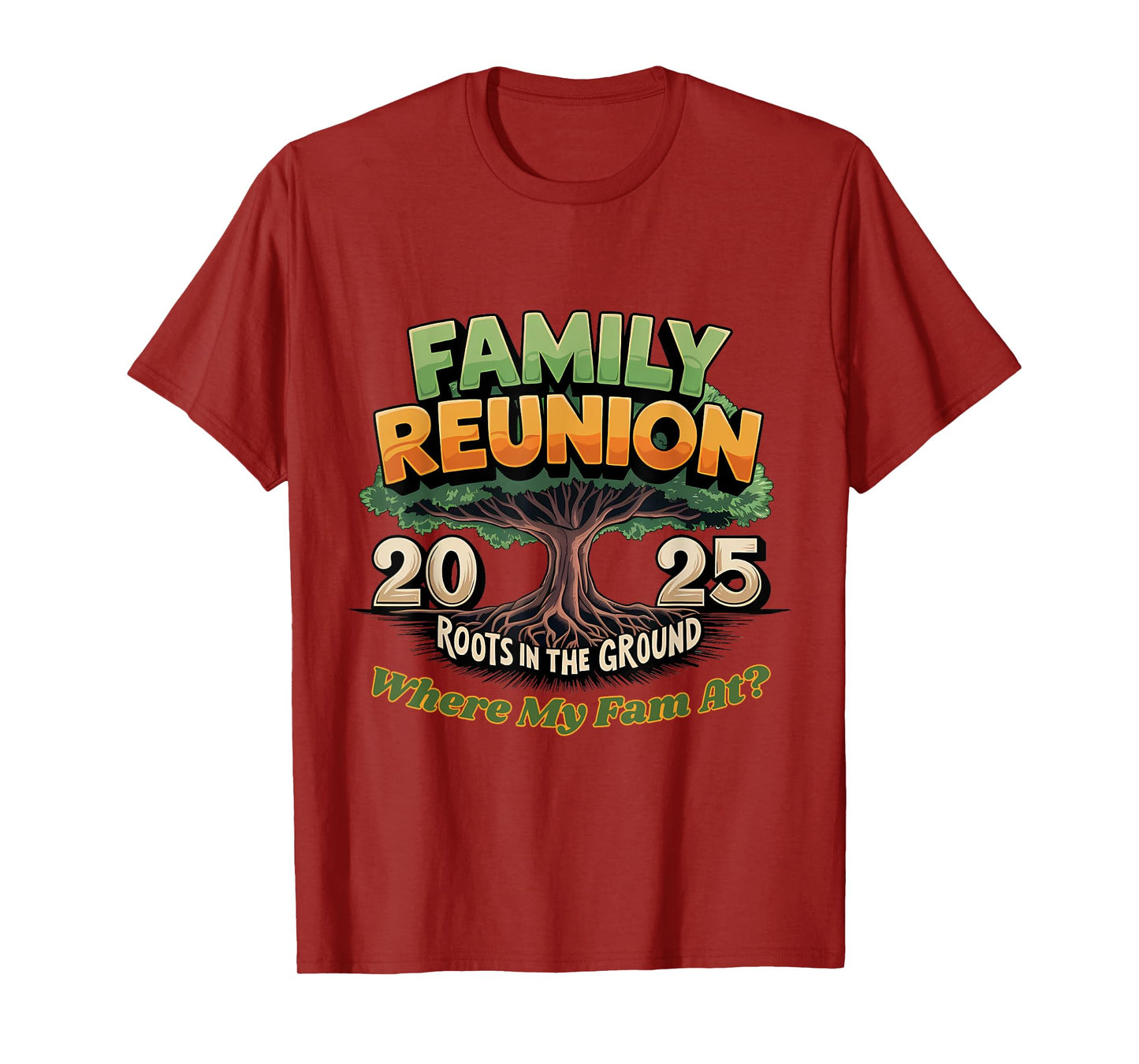 Family Reunion Tree 2025 Vintage Where The Fam At? Quote T-Shirt