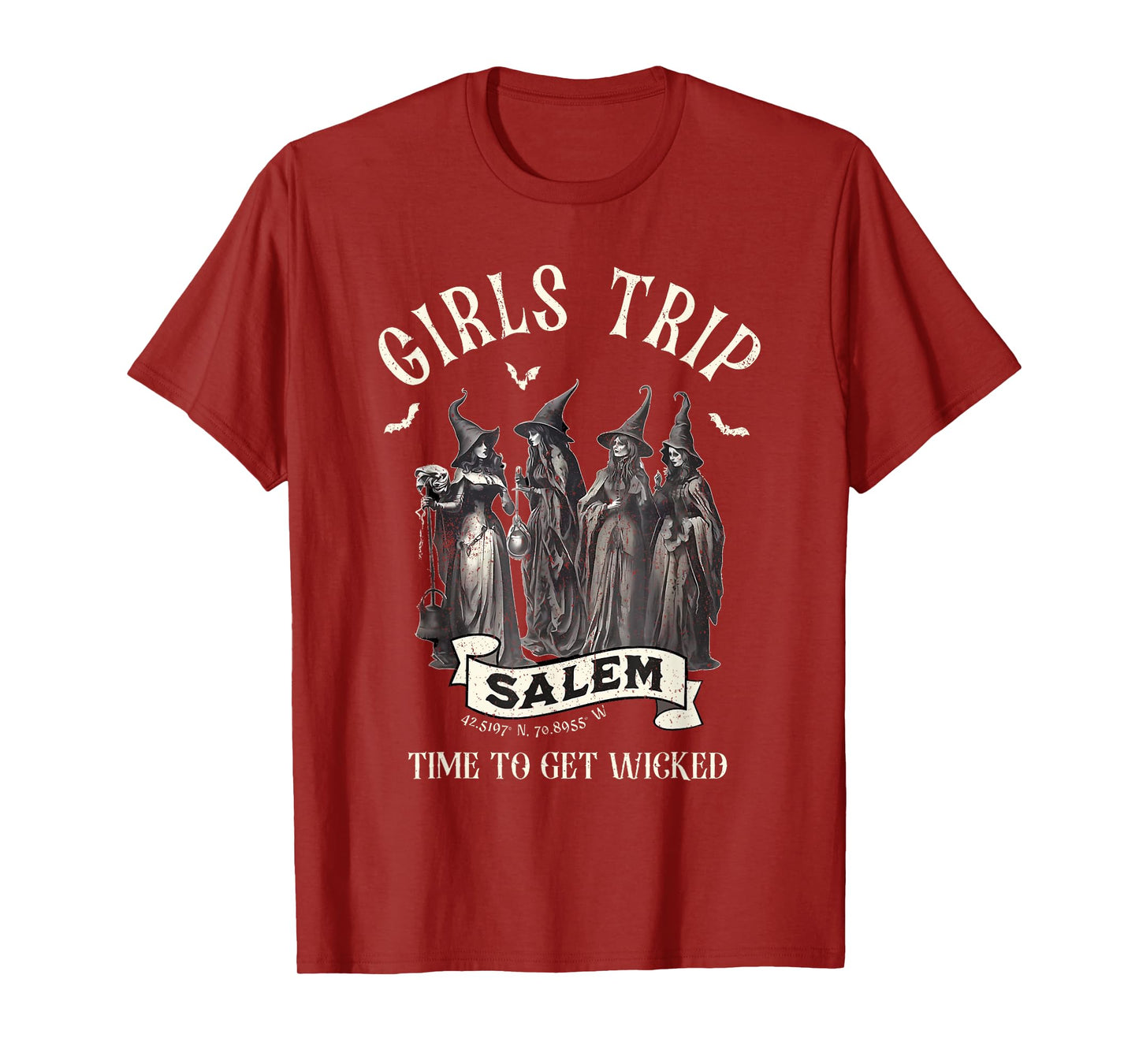 Vintage Girls Trip to Salem Time To Get Wicked Halloween T-Shirt