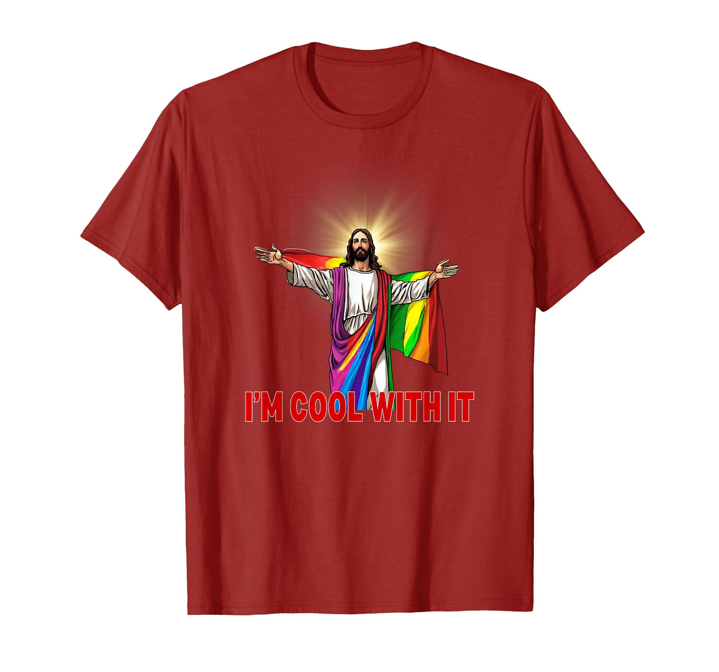 Gay Jesus Cool With It LGBTQ Lesbian Pride T-Shirt