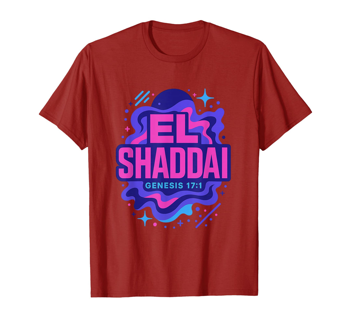 El Shaddai Genesis 17:1 Layered Text Christian T-Shirt