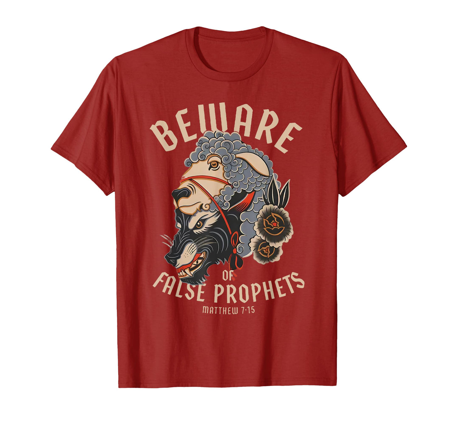 Beware False Prophets Christian Sheep Wolf T-Shirt