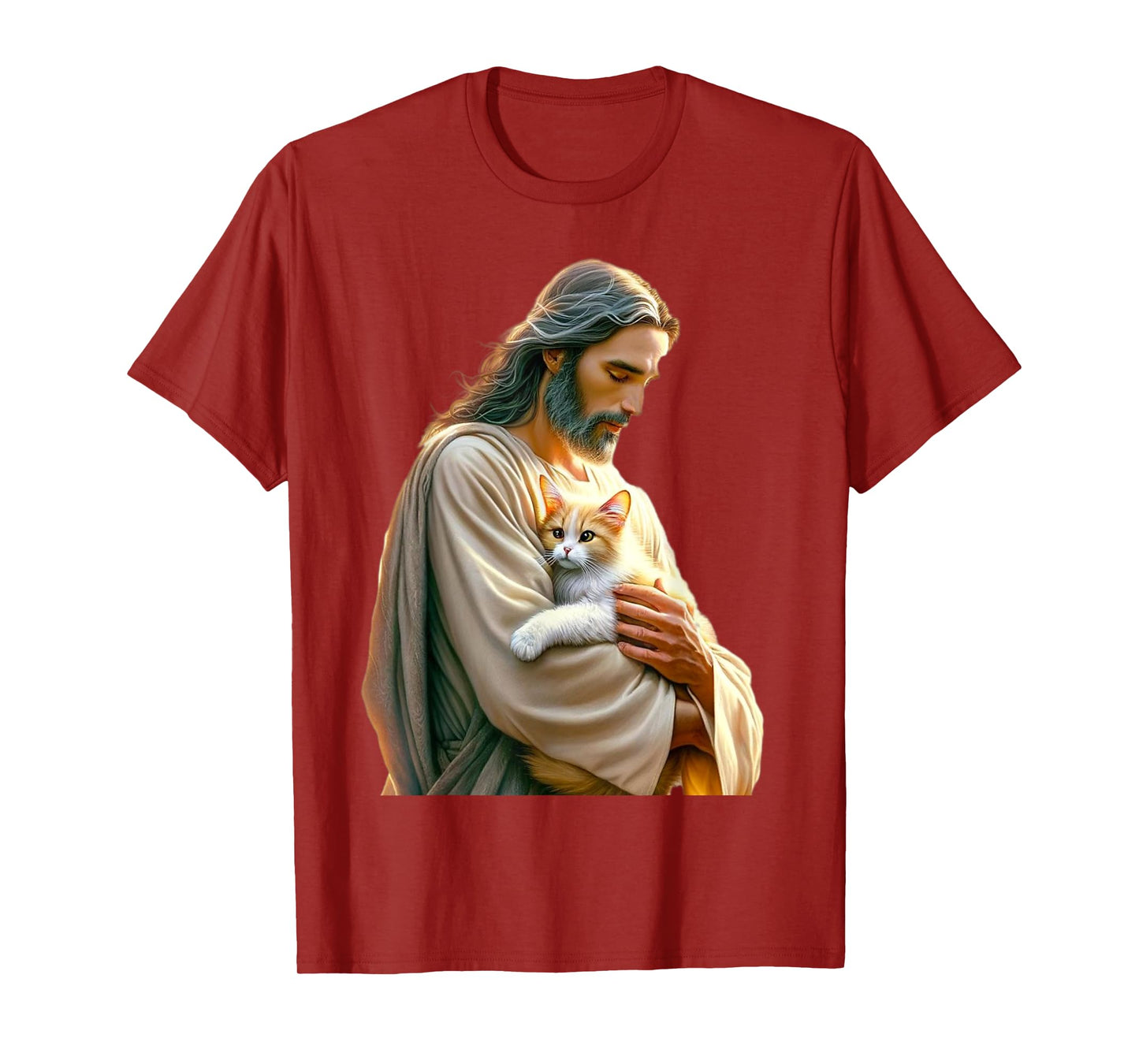 God holding Cat Easter He is Risen Jesus Loves Cats T-Shirt