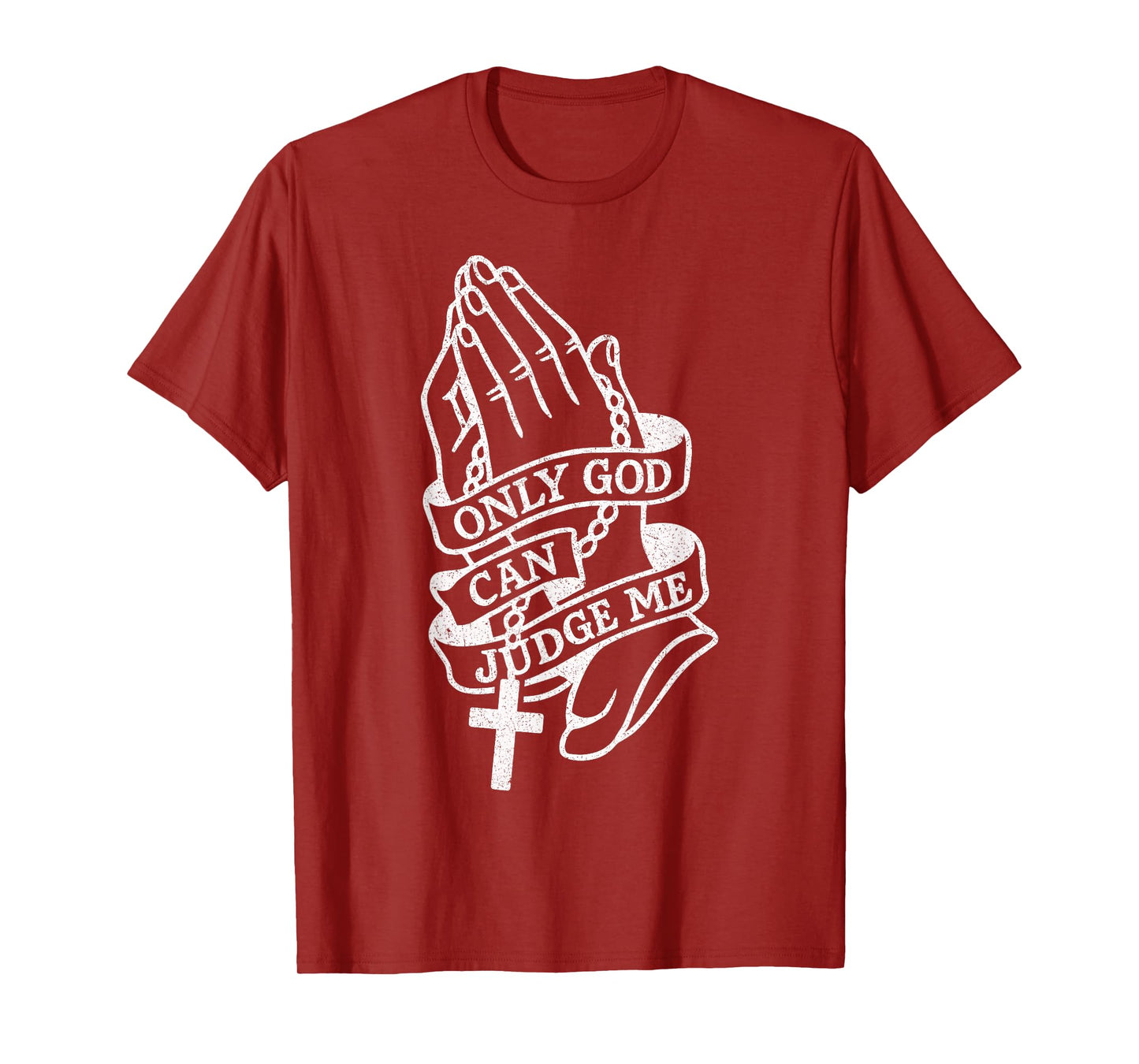 Only God Can Judge Me Prayer Hands Doves Chicano Tattoo T-Shirt