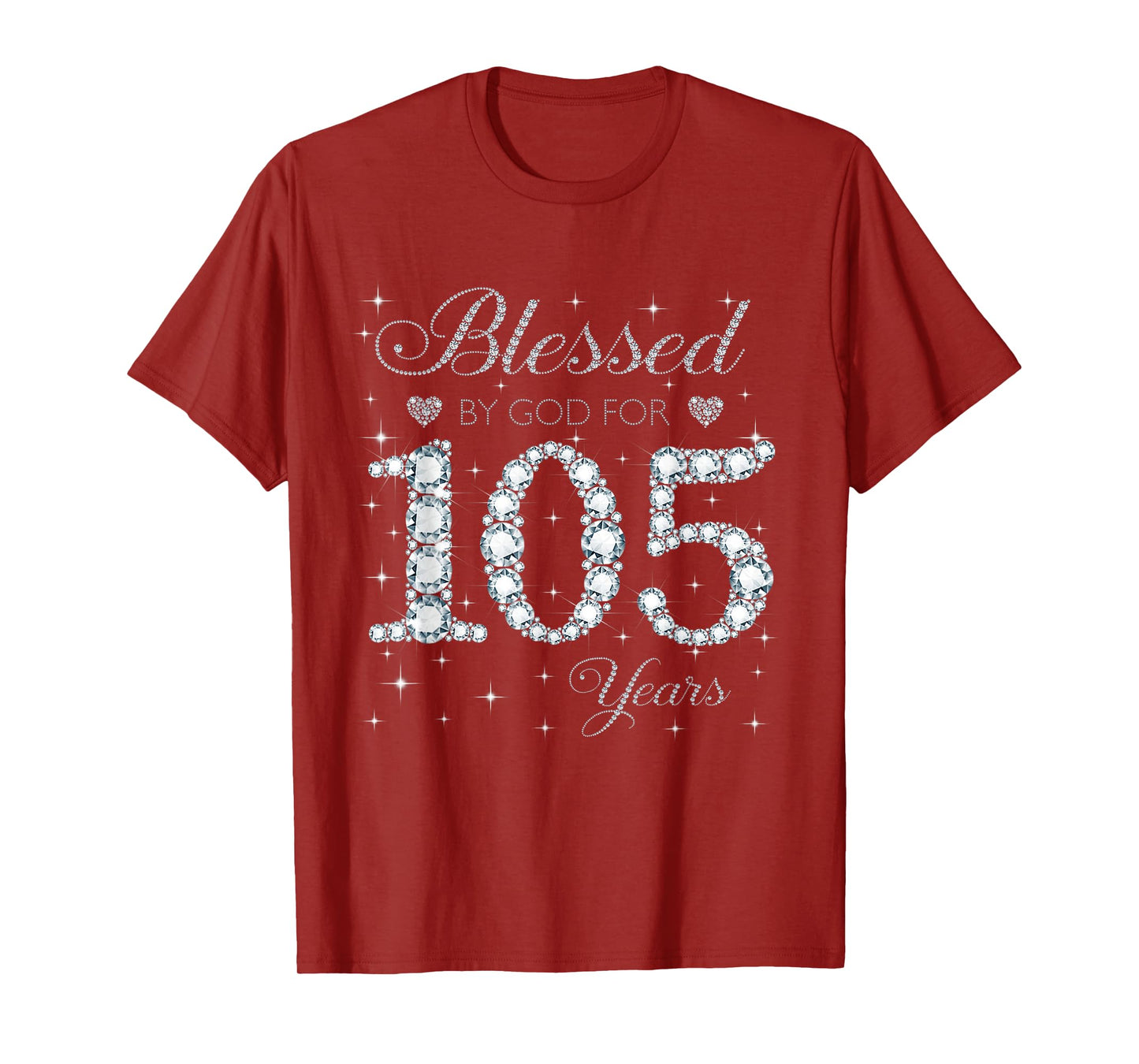 Blessed by God For 105 Years Old 105th Birthday Women Lady T-Shirt