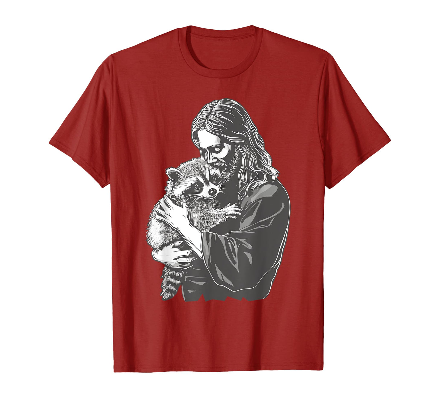 Racoon Lover Trash Panda Christian Jesus Holding A Raccoon T-Shirt