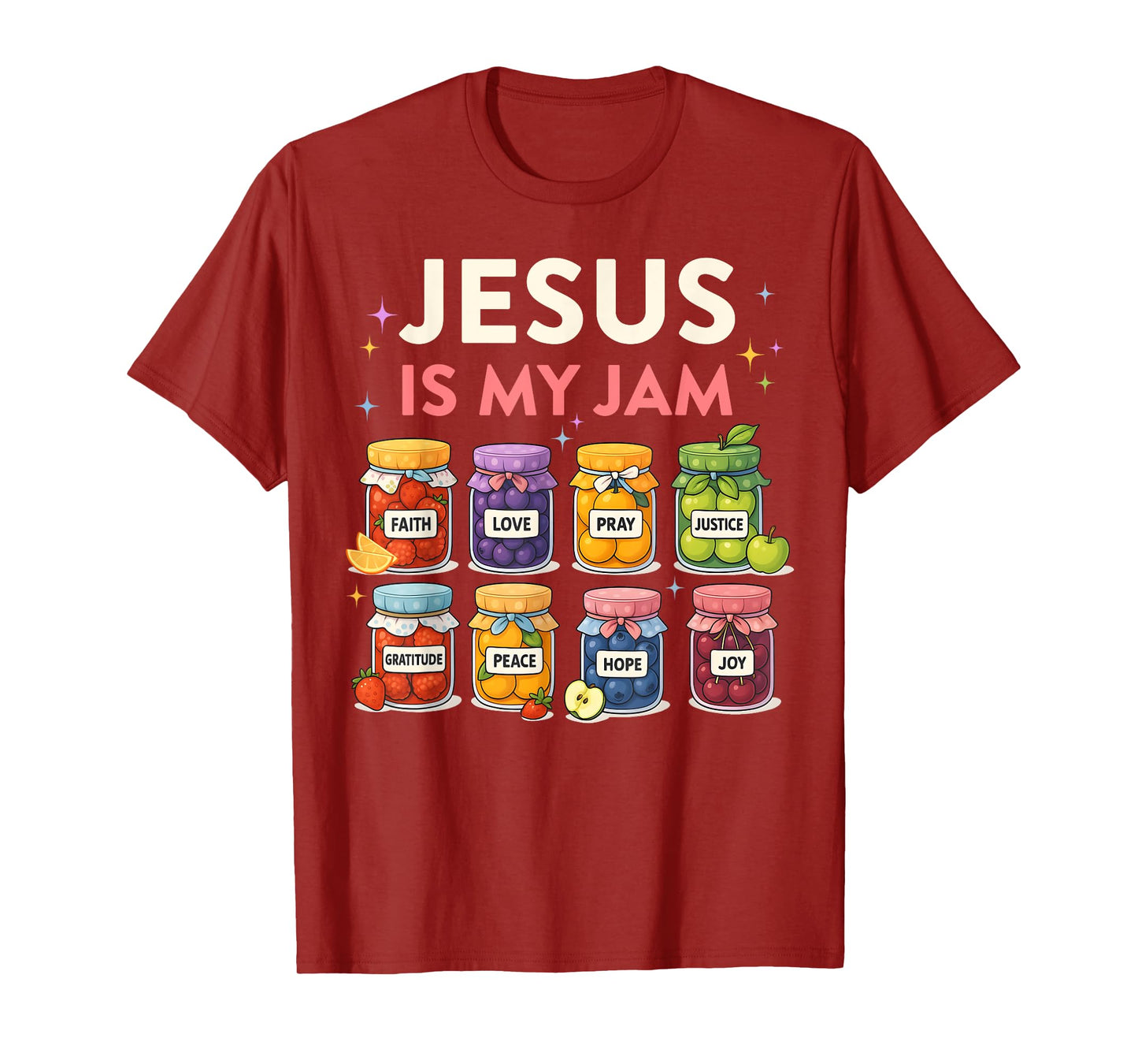 Jesus Is My Jam Cute Faith Fruit Christian Mom Women T-Shirt