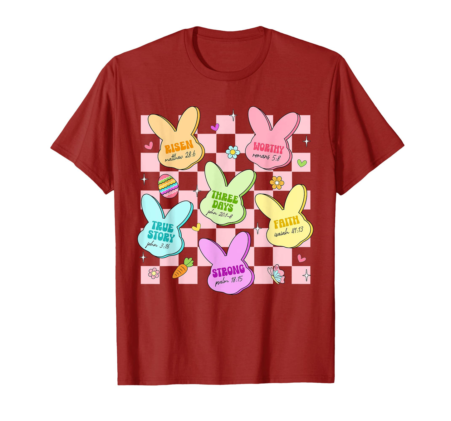Easter Bunny Candy Bible Christian Easter Day Women Girl Kid T-Shirt