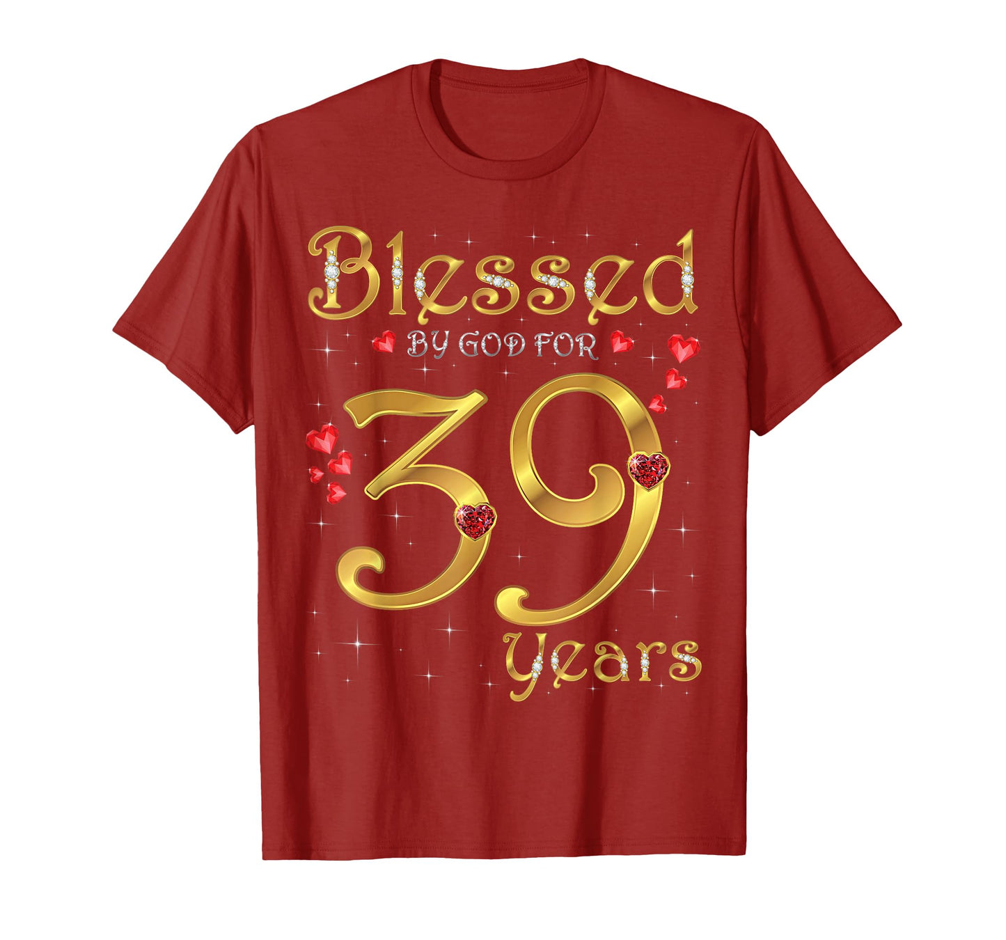 Blessed By God For 39 Years Old 39th Birthday Party Queen T-Shirt