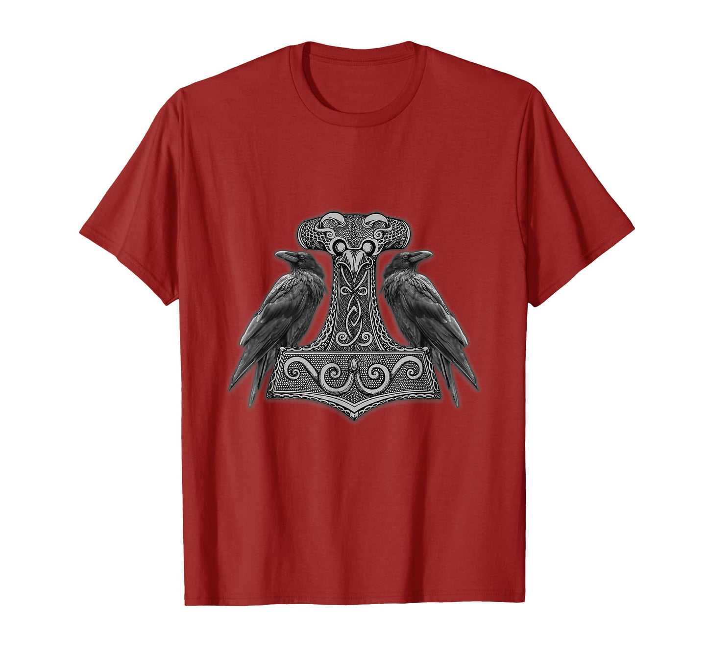Thor Hammer Odin's Raven Viking Nordmann Mythology T-Shirt