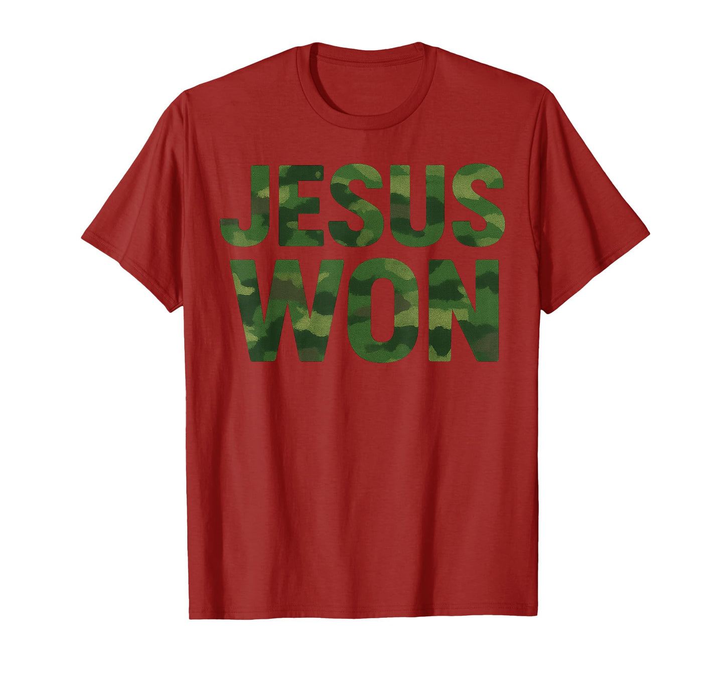 Vintage Christian Faith Quote Jesus Won Camo T-Shirt