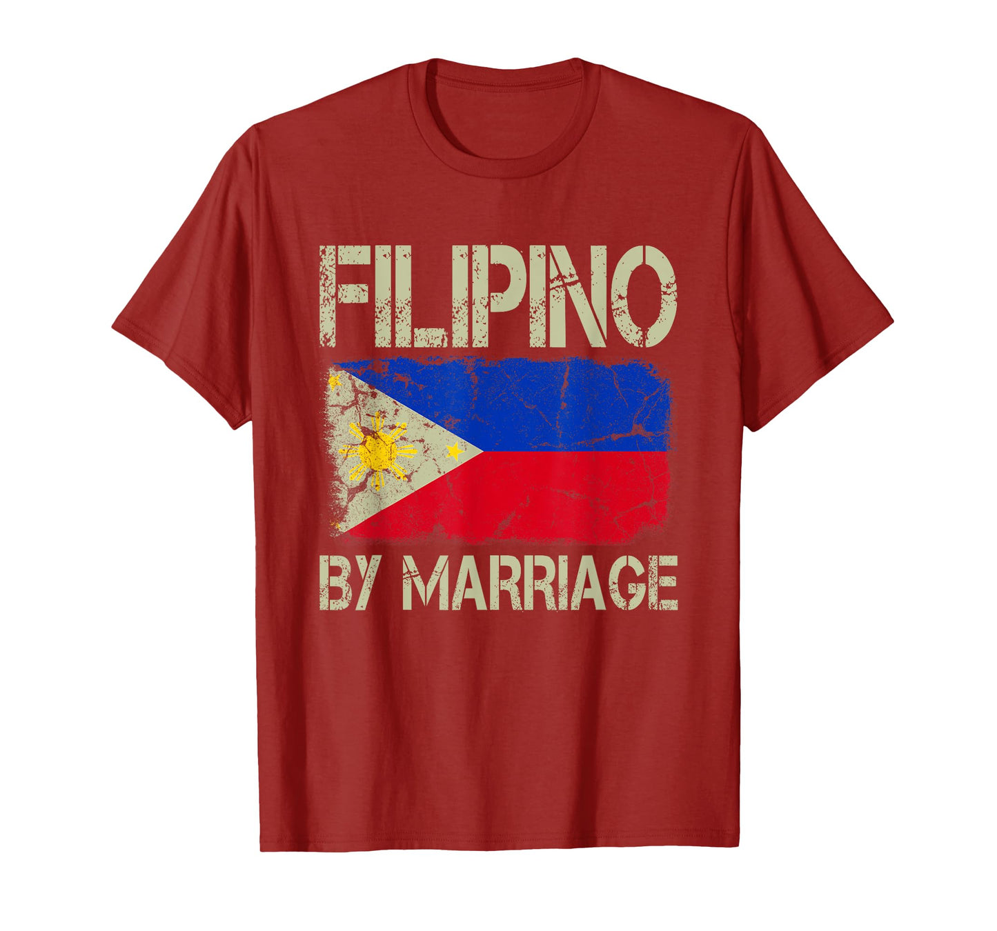 Filipino By Marriage Philippines Flag Funny Husband Wife T-Shirt