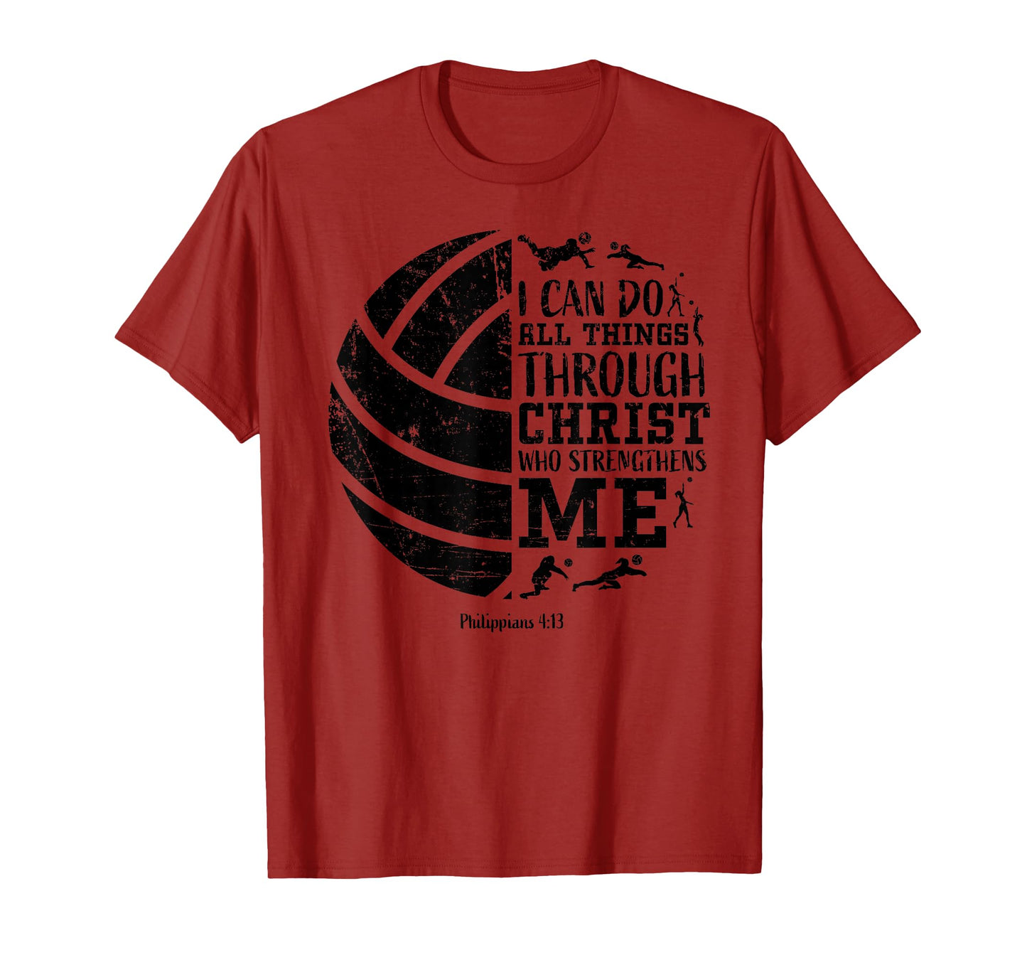 Christian Volleyball Philippians 4:13 Religious Faith Verse T-Shirt