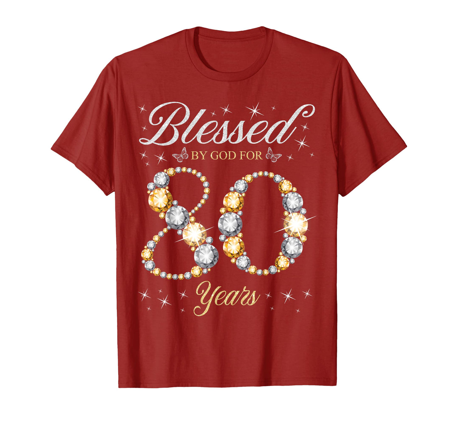 Blessed By God For 80 Years Old 80th Birthday Party T-Shirt