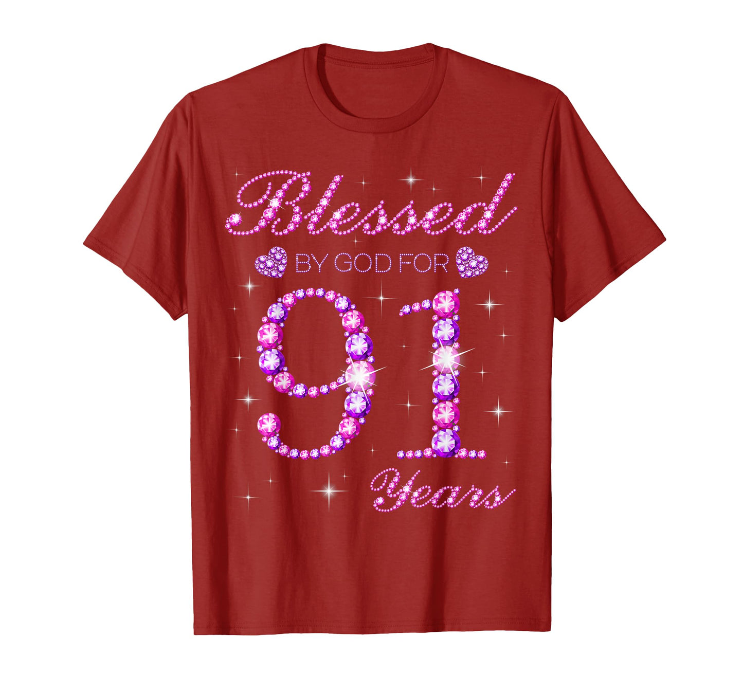 Blessed by God for 91 Years Old 91st Birthday Party T-Shirt
