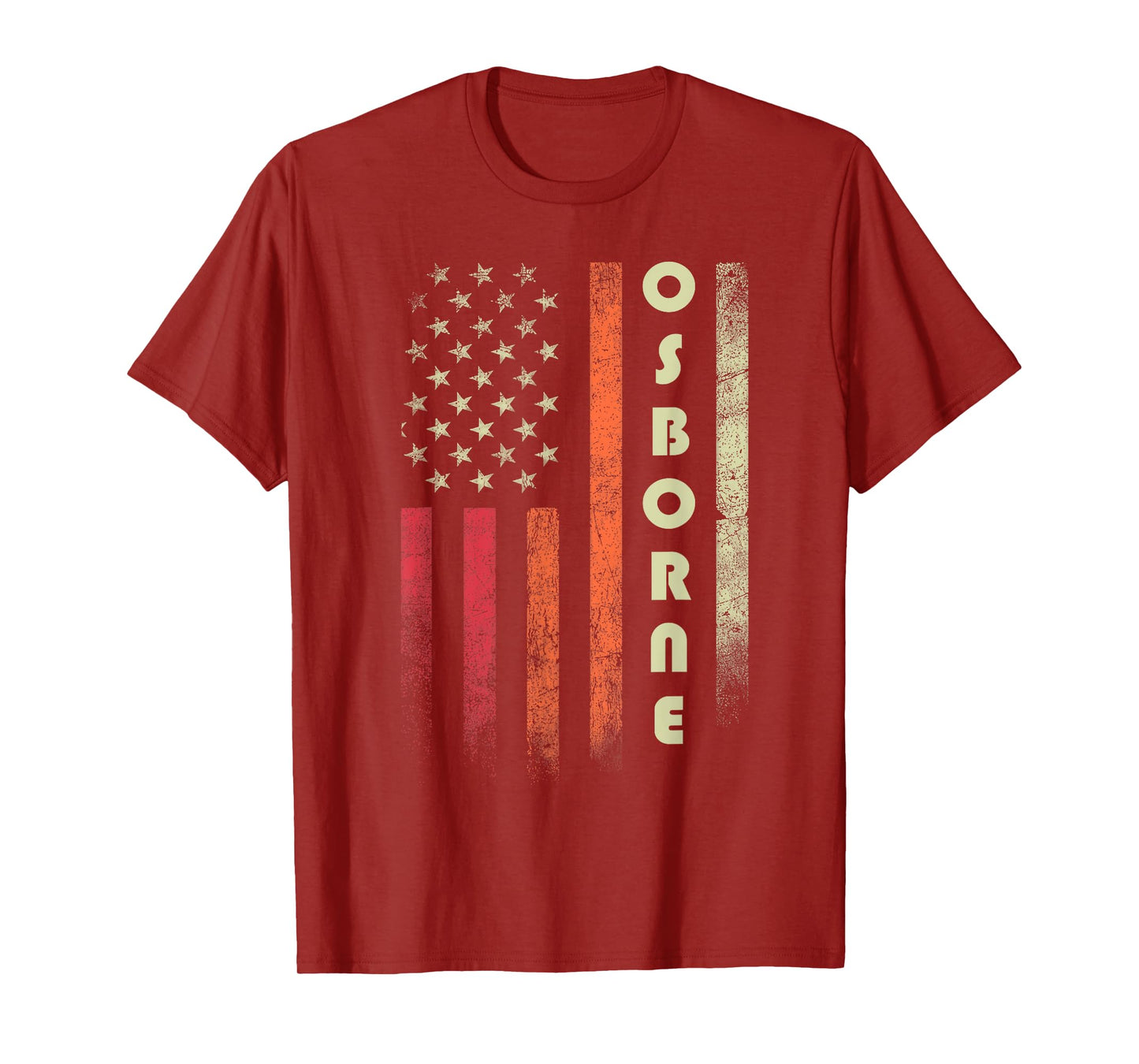 OSBORNE Surname Funny Retro Vintage Birthday American Flag T-Shirt