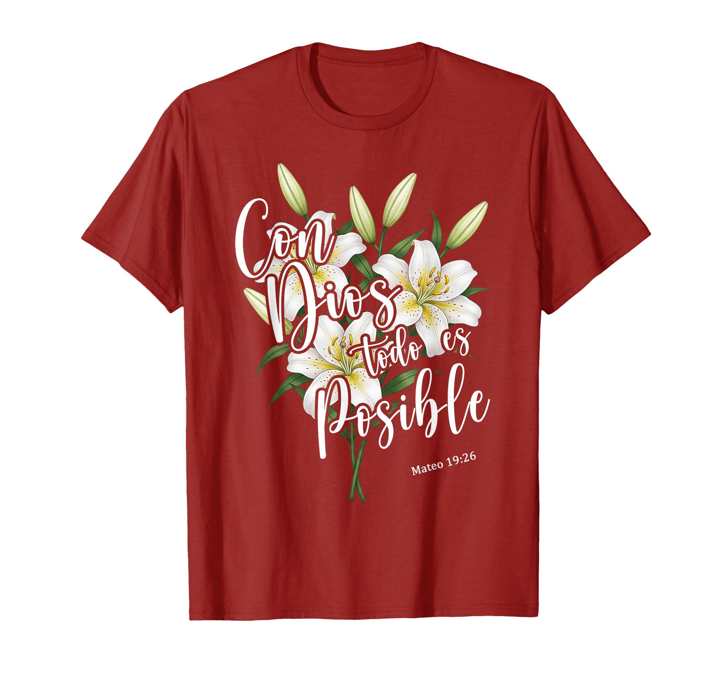 Con Dios Todo ES Posible Shirt Christian Spanish for Womens T-Shirt