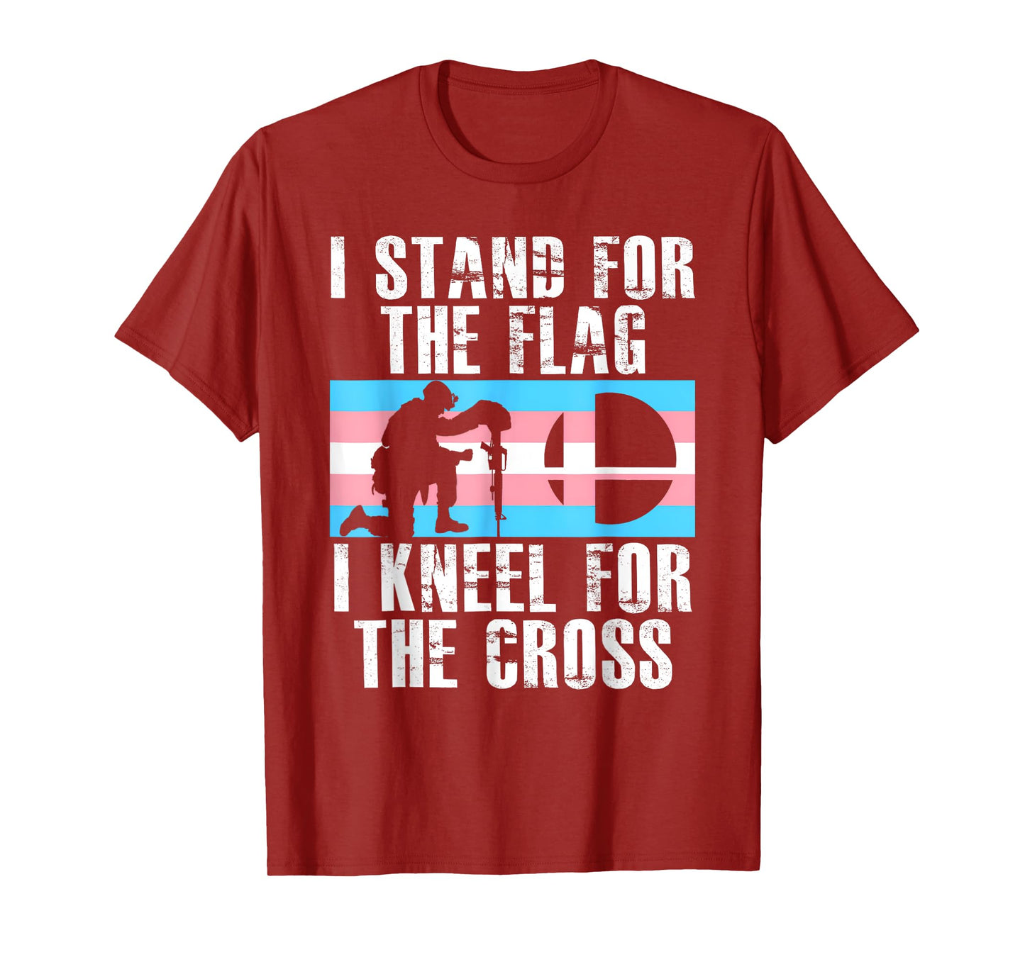 I Stand For The Flag I Kneel For The Cross Transgender Flag T-Shirt