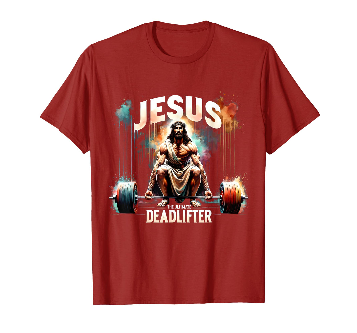 Jesus The Ultimate Deadlifter Retro Christian Jesus Workout T-Shirt