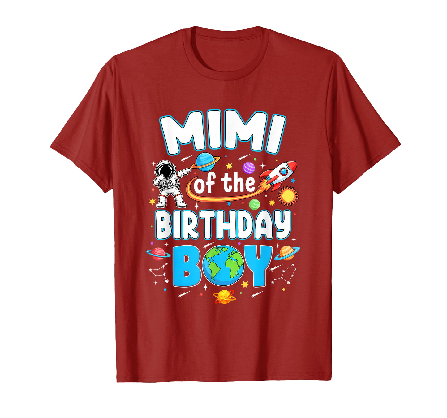 Mimi Of The Birthday Boy Astronaut Family Space Planets T-Shirt