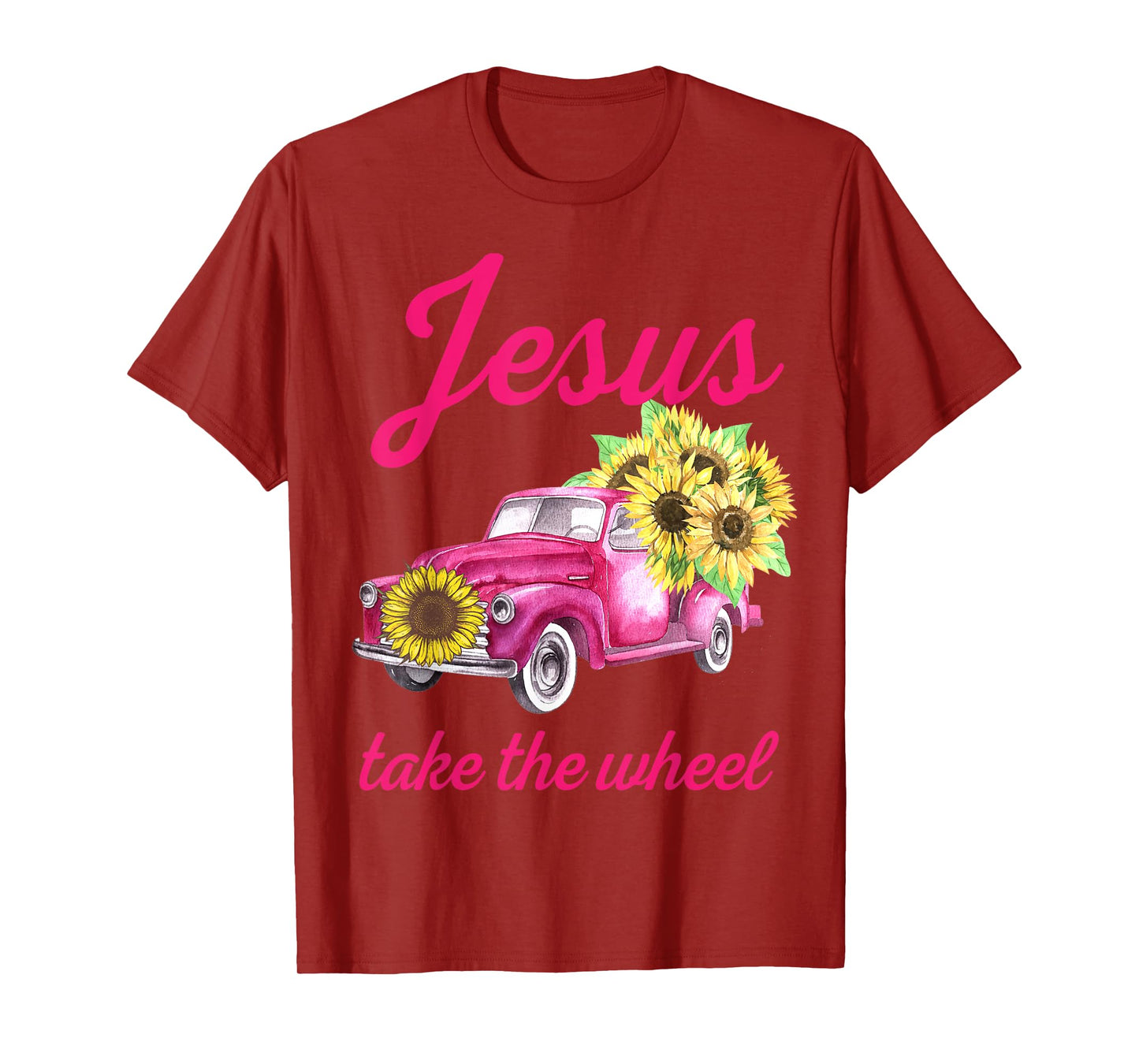 Pink Breast Cancer Awareness Truck Jesus Take The Wheel T-Shirt