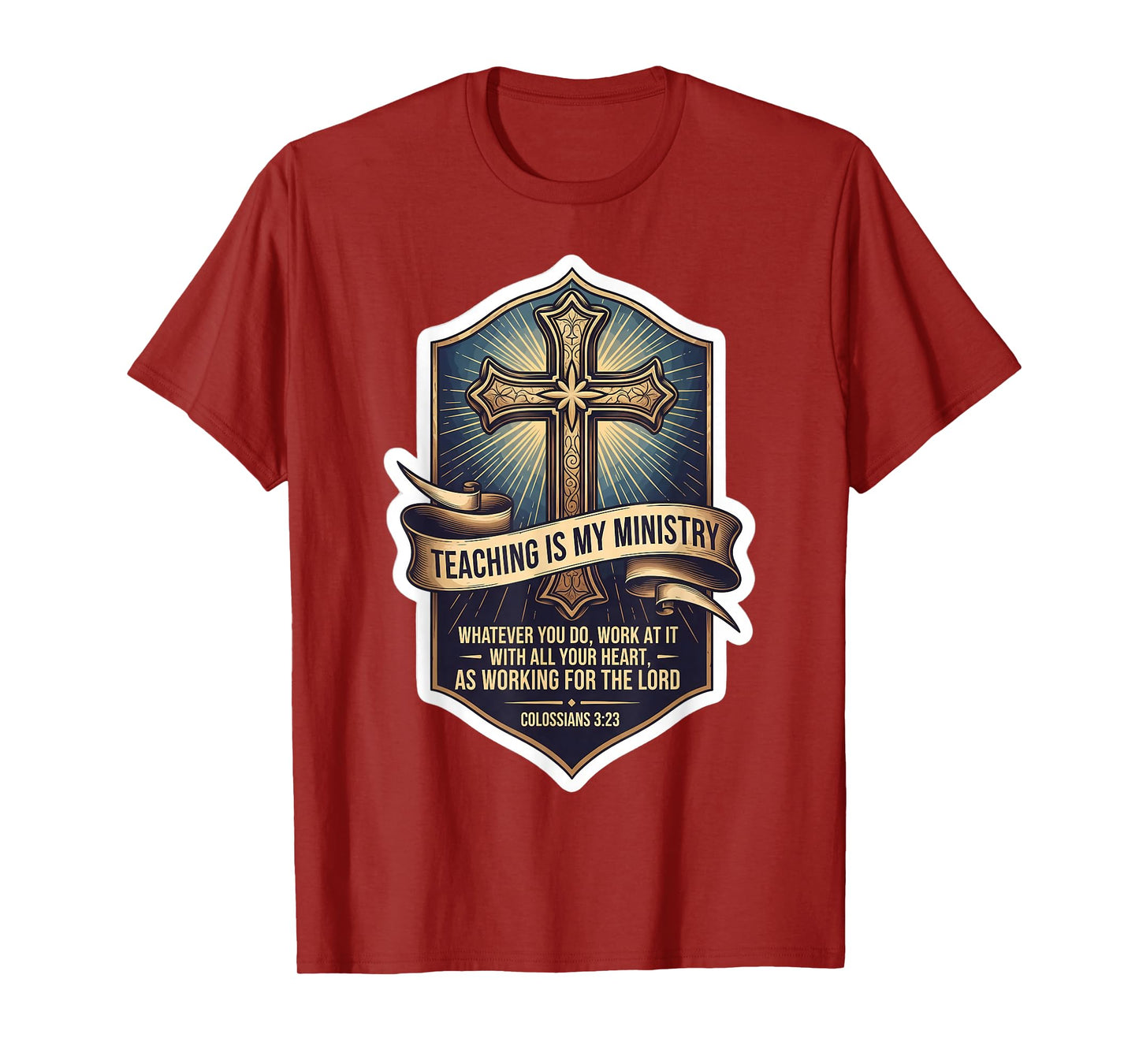 Christian Man Teacher Teaching is My Ministry Bible Quote T-Shirt