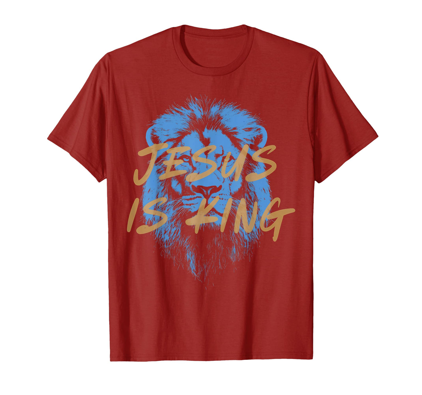 Jesus is King Christian Lion Bible Scripture Faith Religious T-Shirt