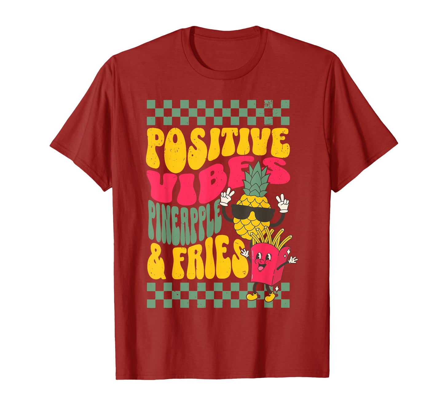 Groovy Positive Vibes Pineapple & Fries Transfer Day IVF T-Shirt