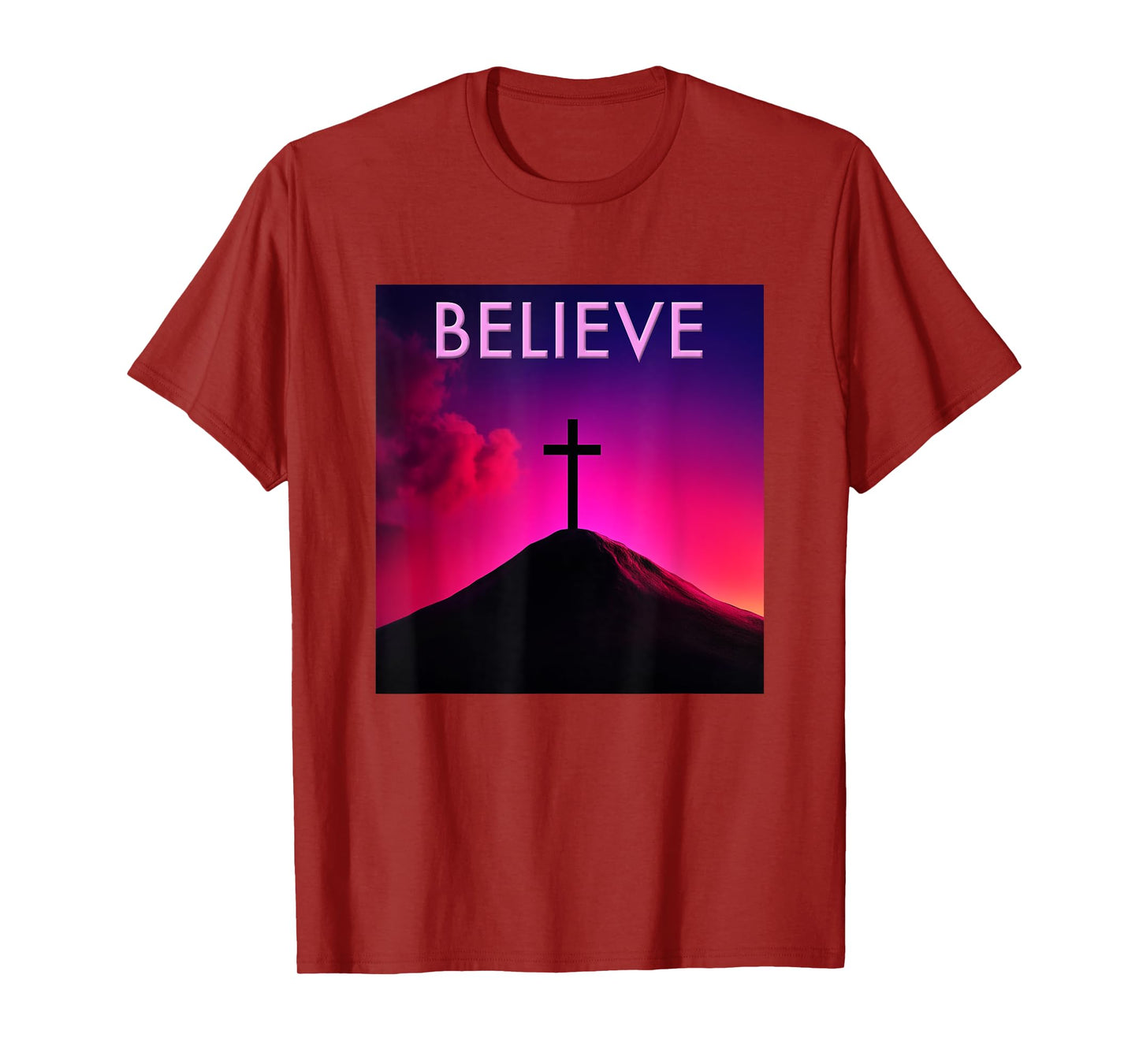Believe Christian Cross Faith Jesus Christ Men Women Kids T-Shirt
