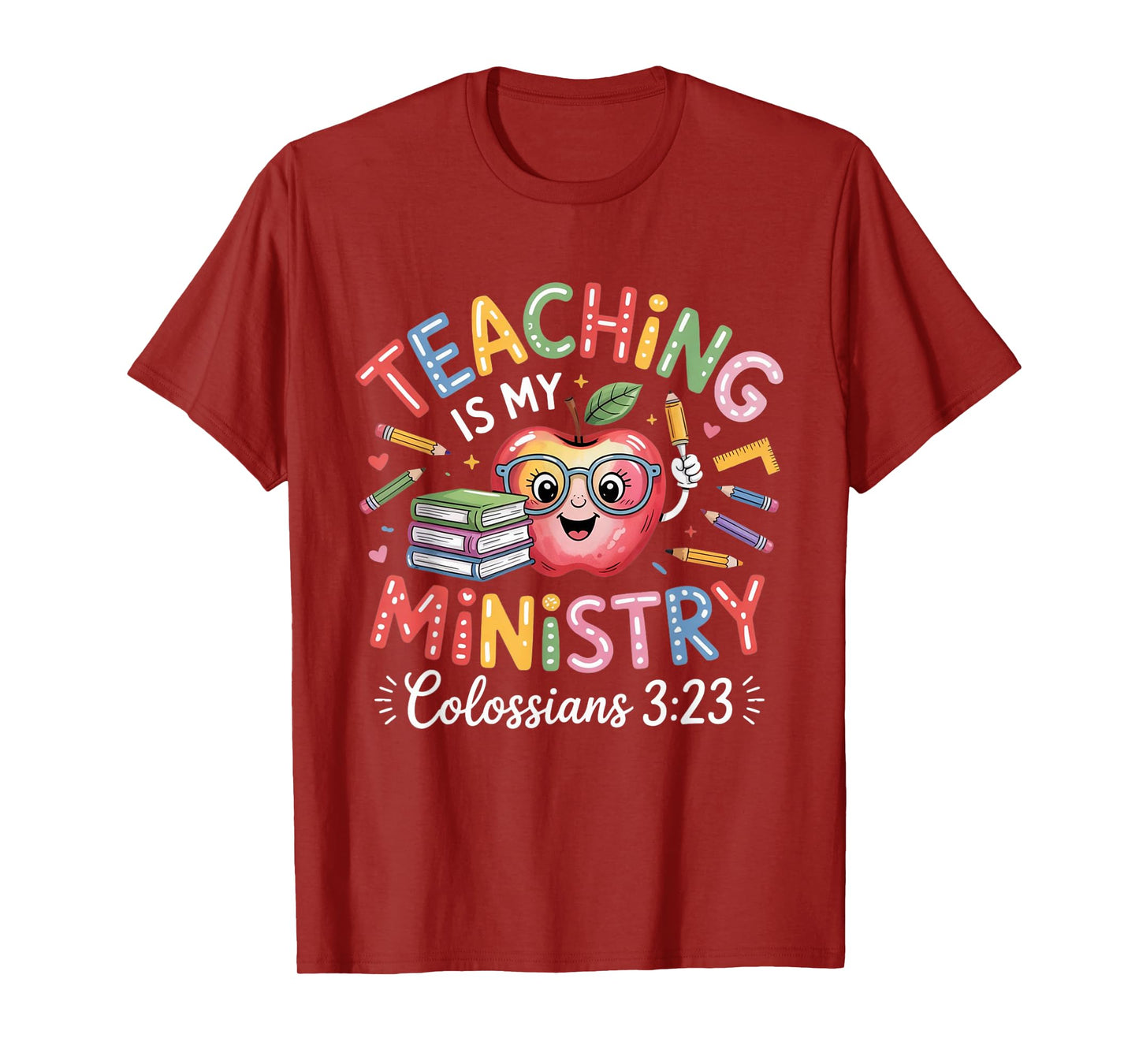 Teaching is My Ministry Christian Teacher Design T-Shirt