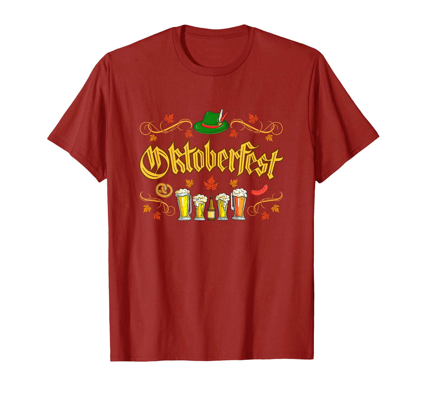Oktoberfest Fall Autumn Leaves German Costume Women Men Kids T-Shirt
