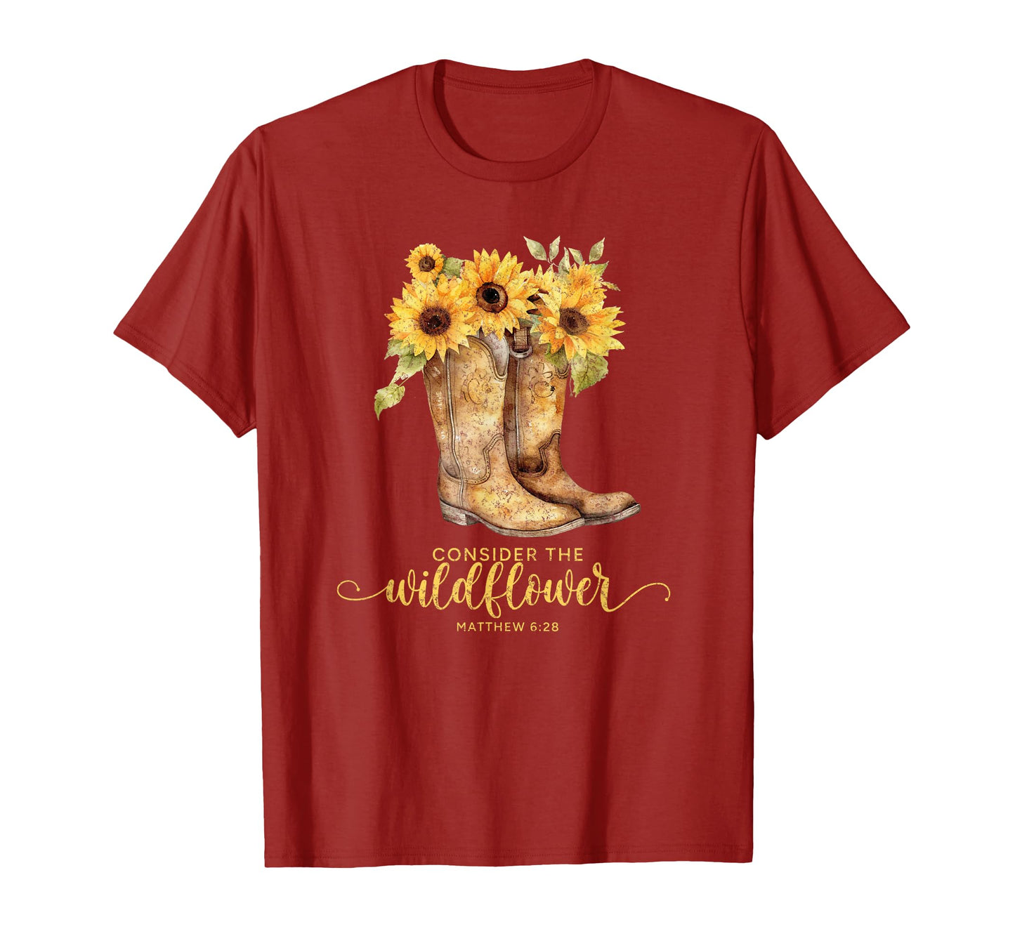 Christian Cowgirl Western Cowboy Sunflower Boots For Women T-Shirt