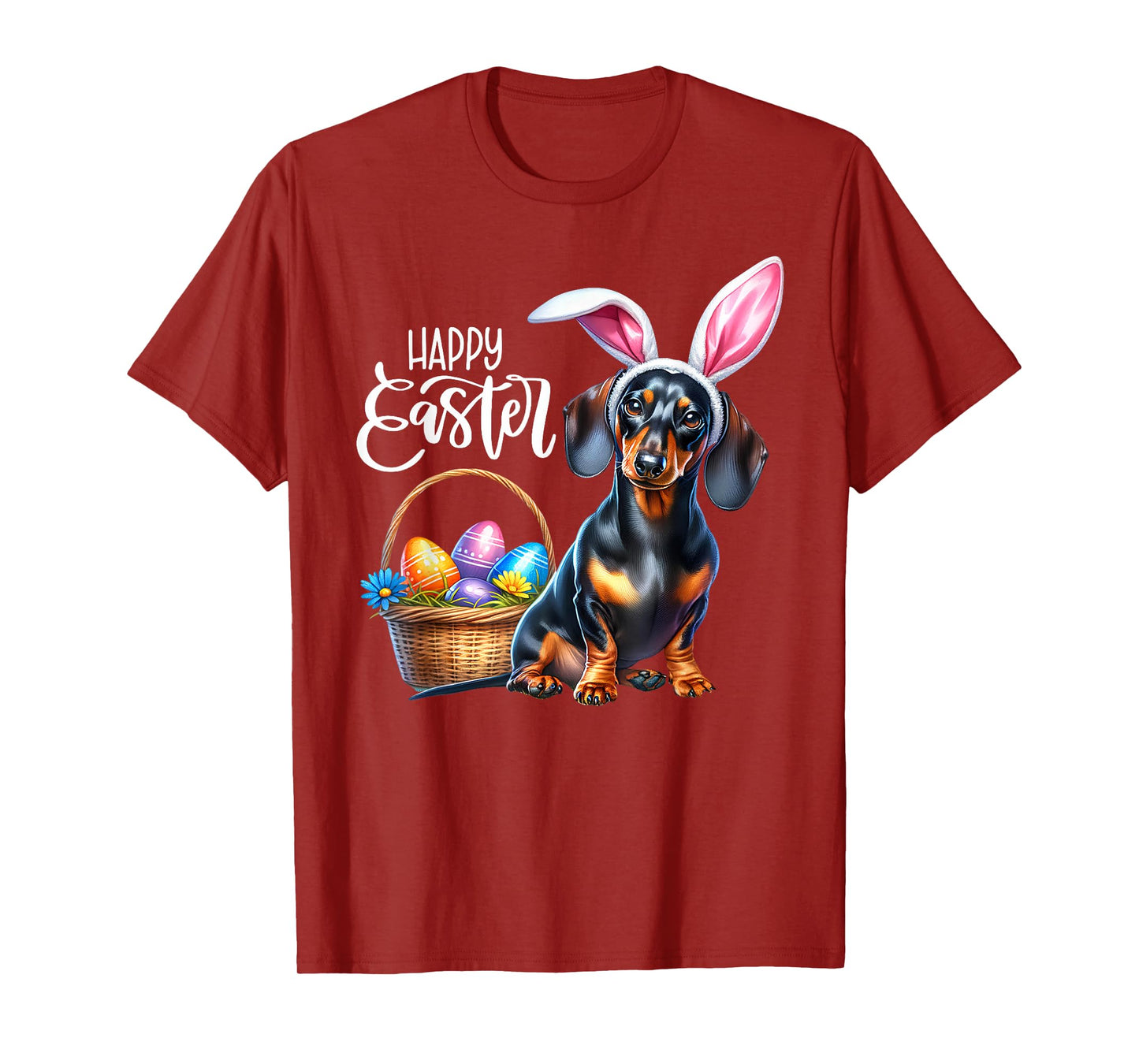 Bunny Ear Dachshund Dog Easter Eggs Happy Easter Dog Mom Men Women T-Shirt