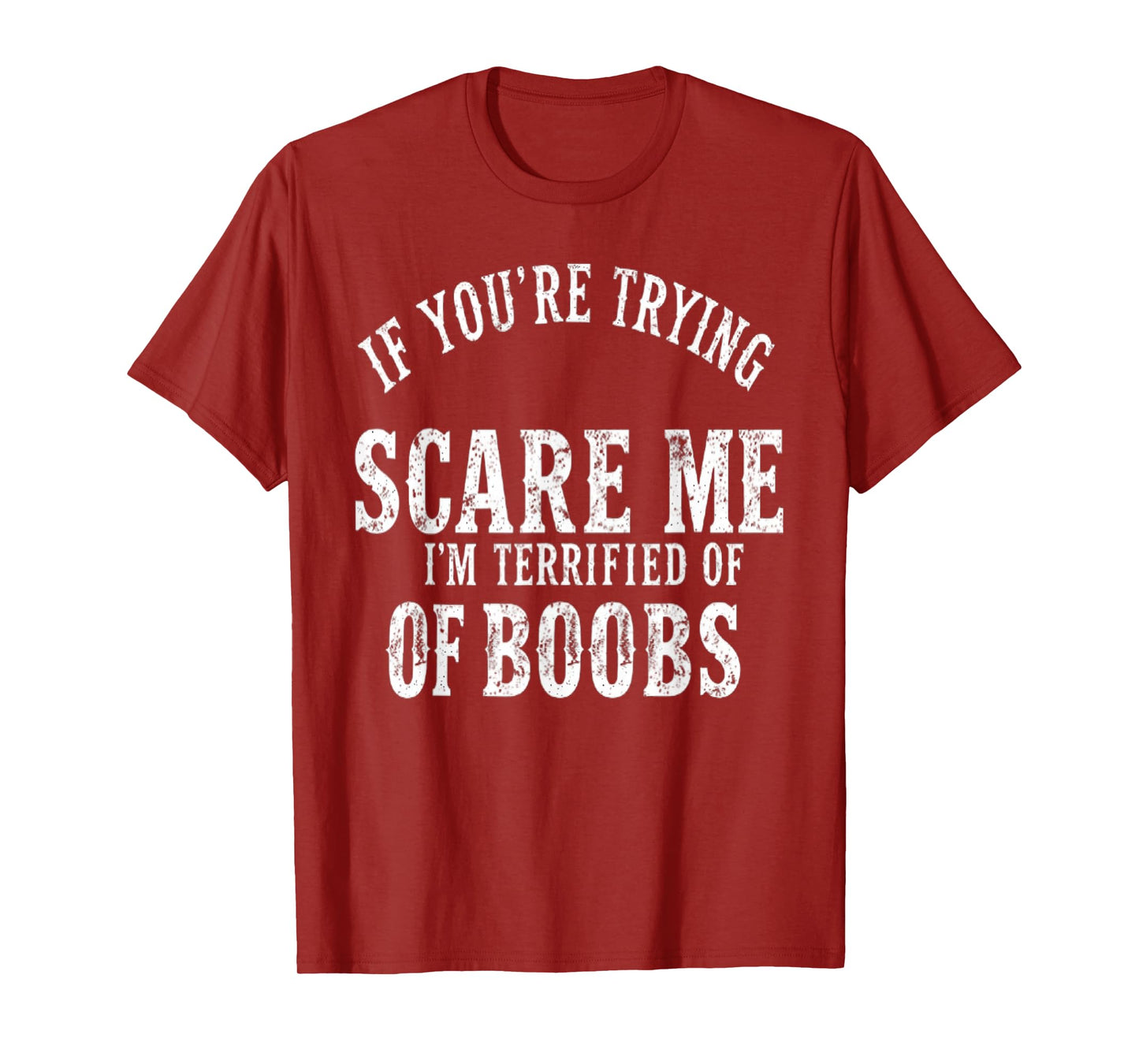 if you're trying to scare me , I'm Terrified Of Boobs Humor T-Shirt