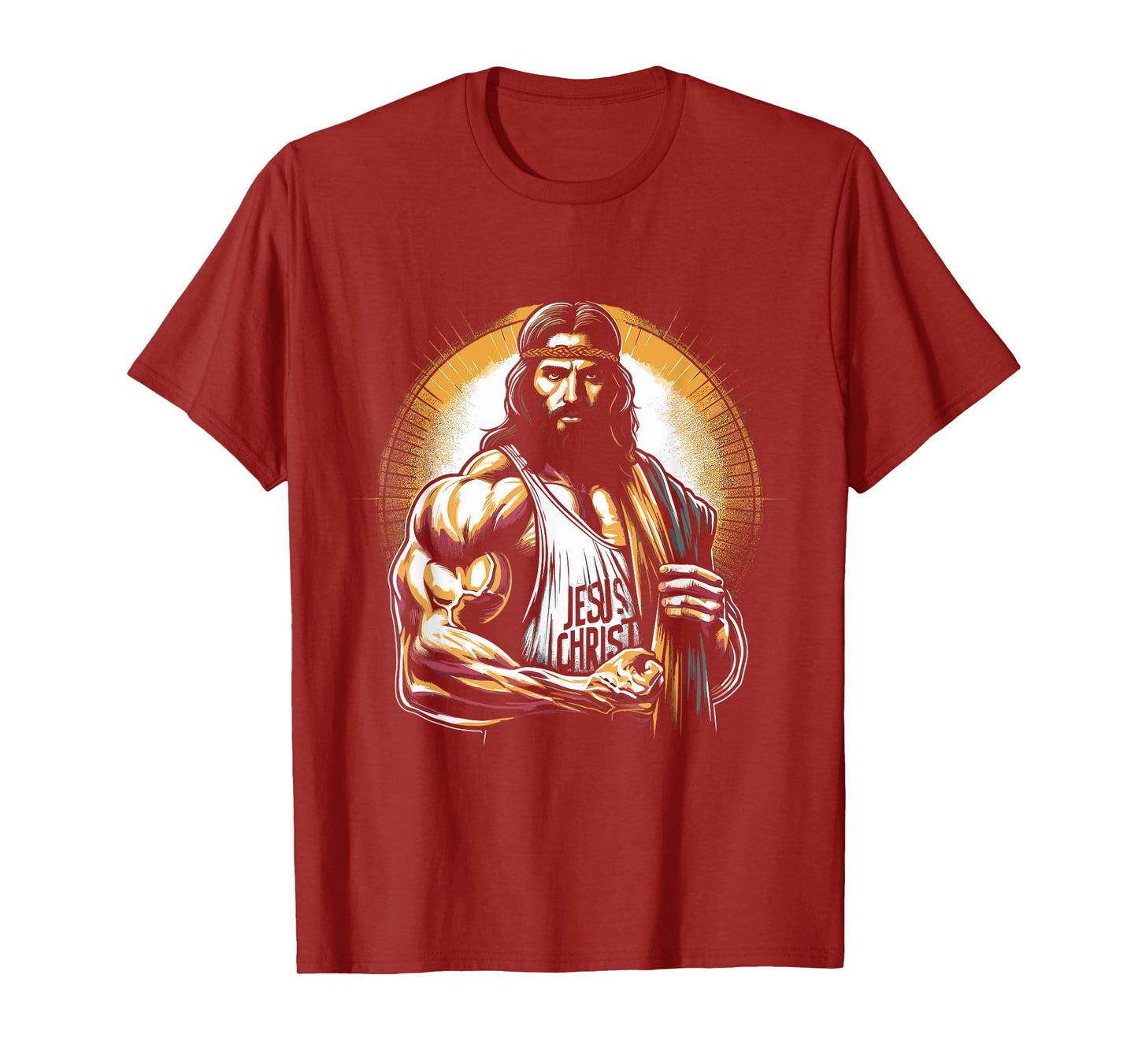 Muscular Jesus Christ - Funny Weightlifting Jesus Gym Sports T-Shirt