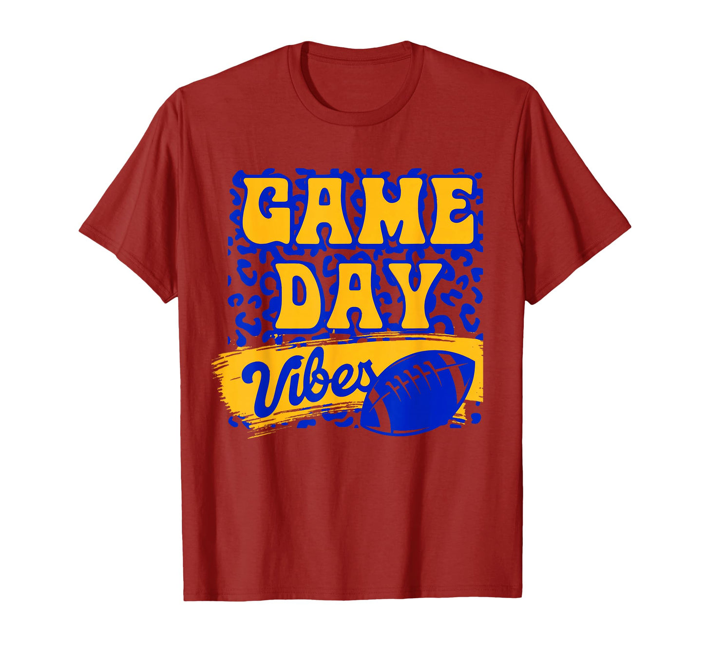 Game Day Vibes Football Season Football Blue Gold Vibes T-Shirt