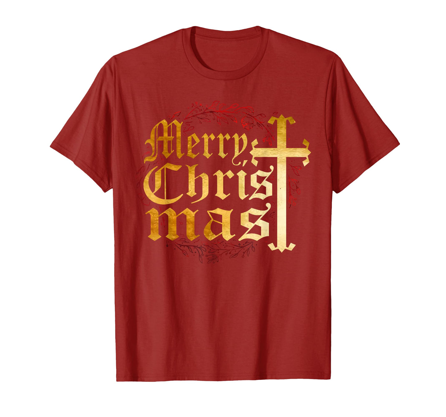 Merry Christmas Christian Cross Religious Family Matching T-Shirt