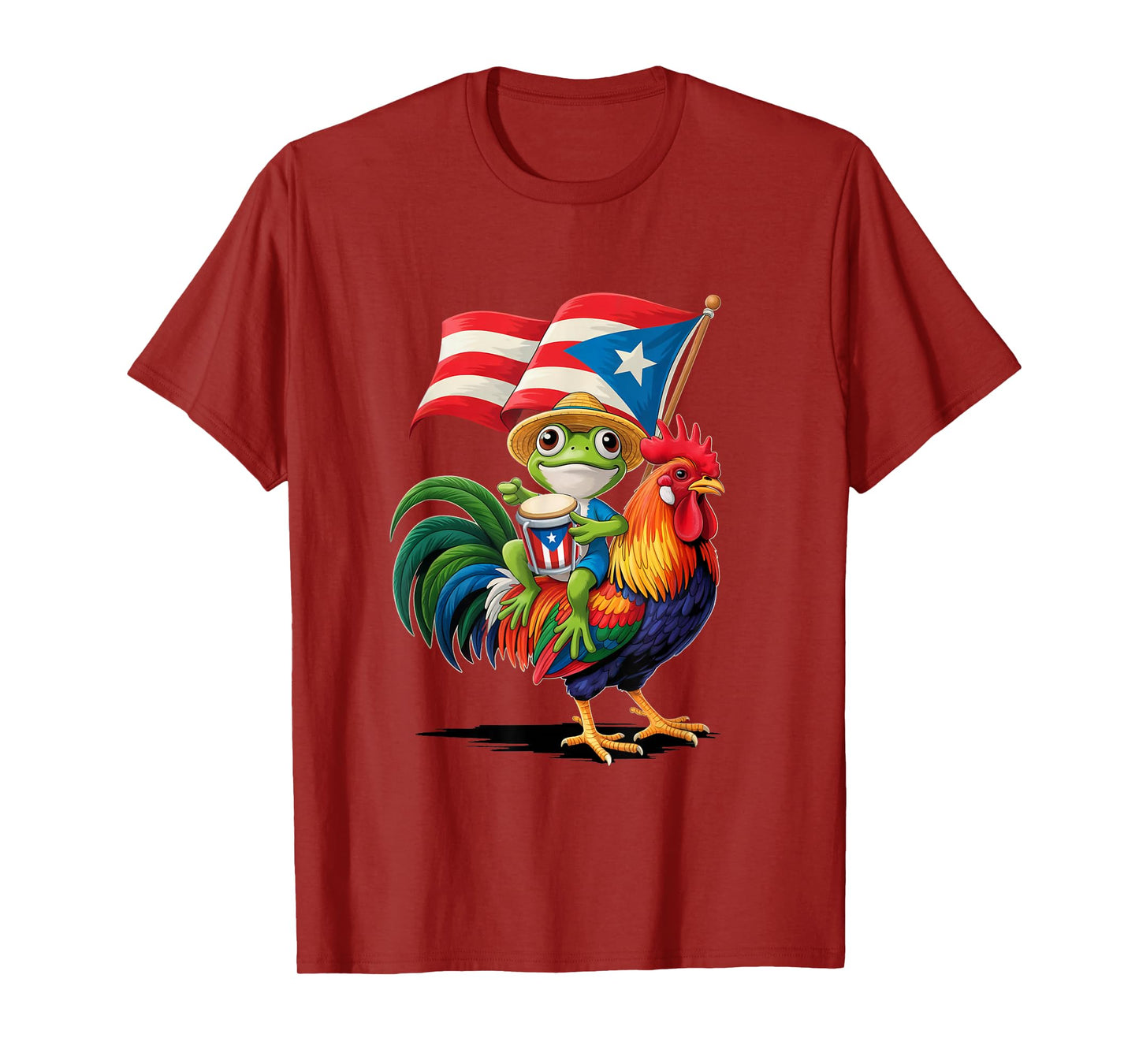 Coqui Frog Puerto Rican Flag Boricua Rooster Taino T-Shirt