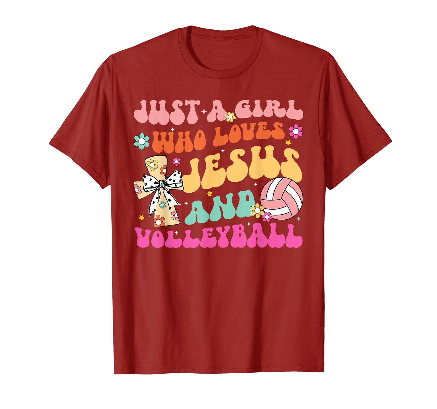 Just A Girl Who Loves Jesus And Volleyball Christian Easter T-Shirt