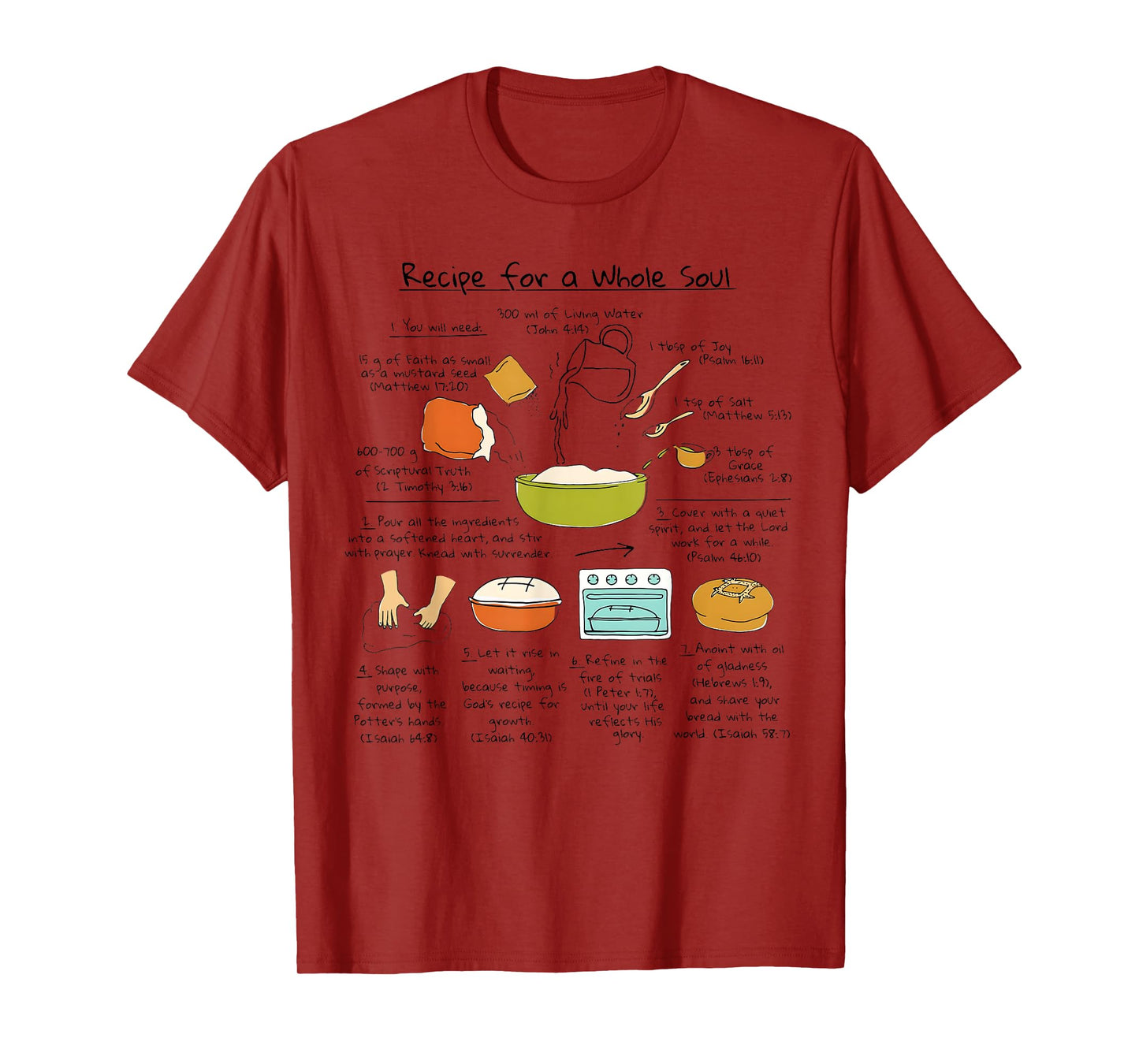 Recipe for a Whole Soul Jesus Bible Verse Tee T-Shirt