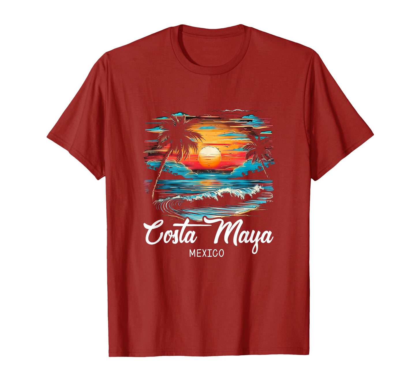 Family Vacation Retro Sunset Mexico Costa Maya T-Shirt