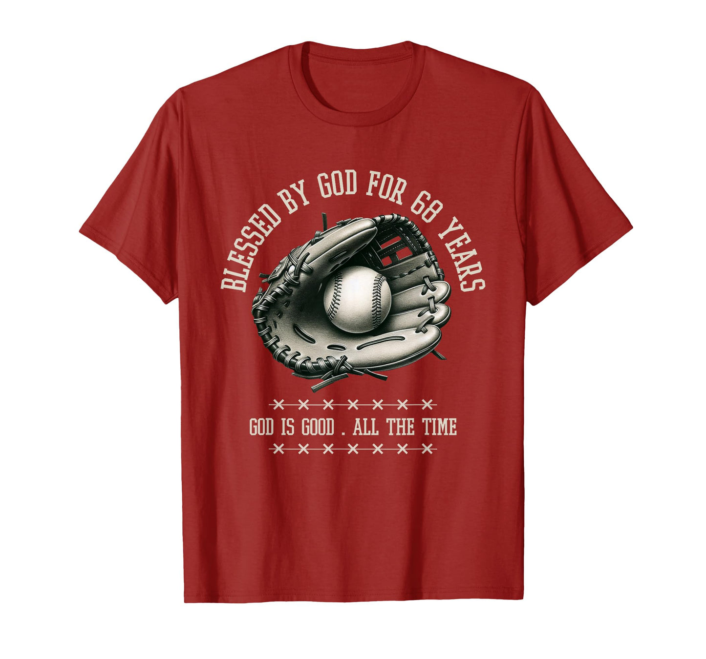 Blessed by God for 68 Years Old Baseball 68th Birthday Gifts T-Shirt