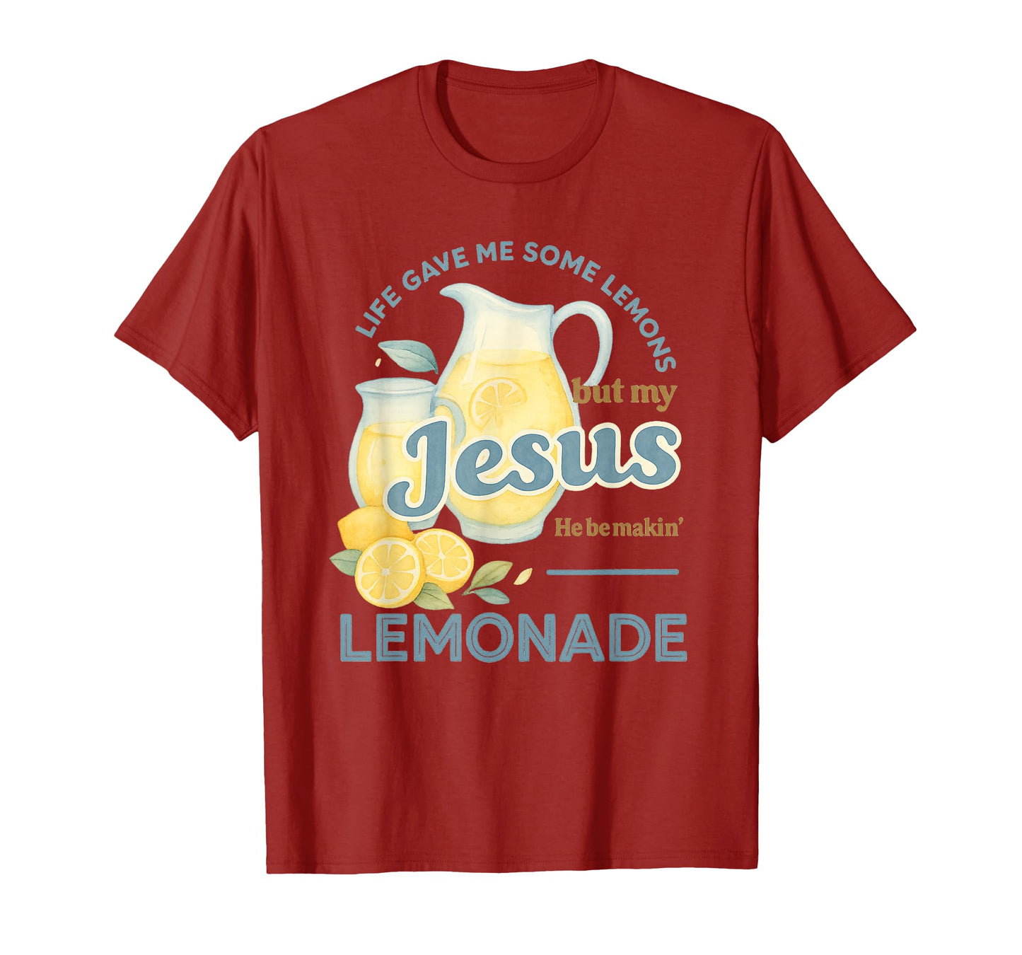 Jesus Makes Lemonade Funny Christian Watercolor Design T-Shirt