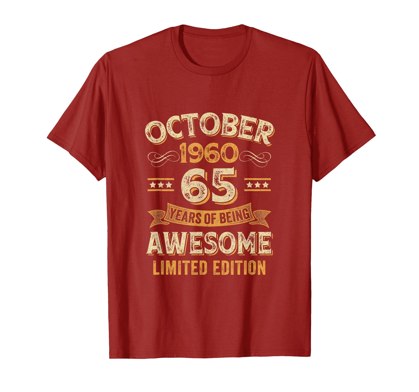 65 Years Awesome Vintage October 1960 65Th Birthday T-Shirt
