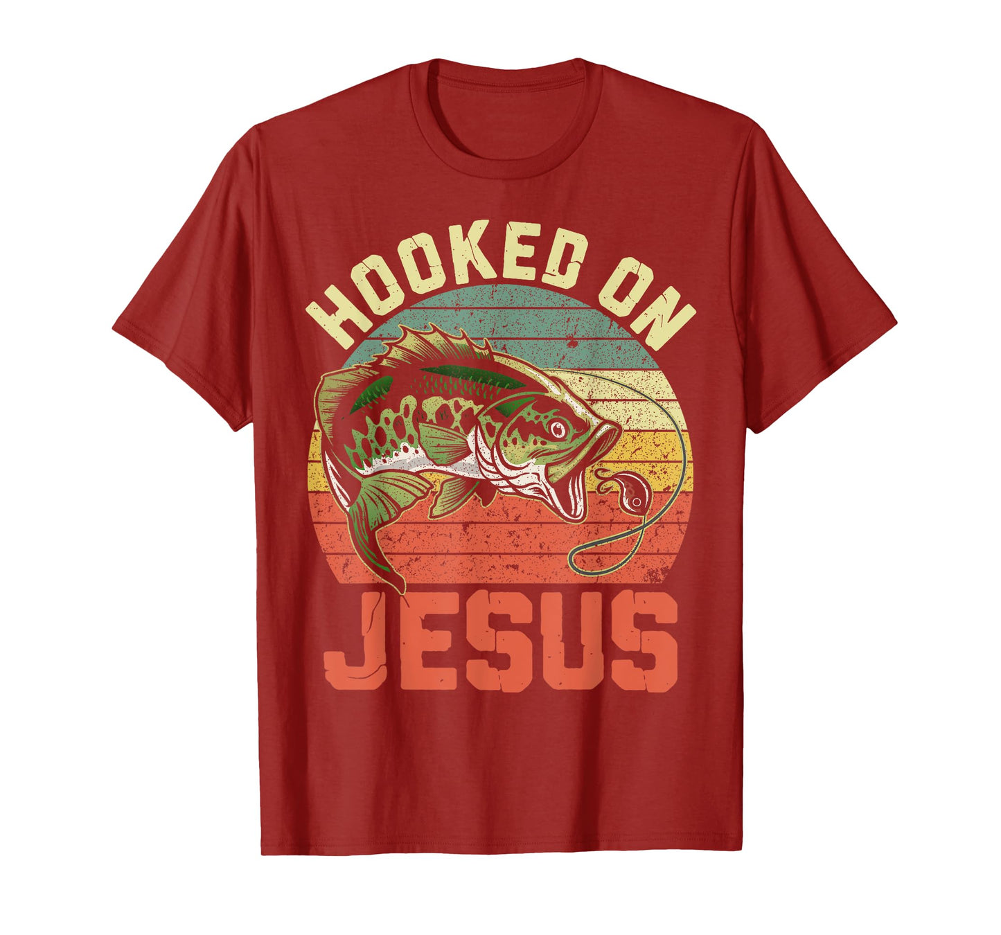 Hooked On Jesus Christian Funny Fishing Jokes T-Shirt