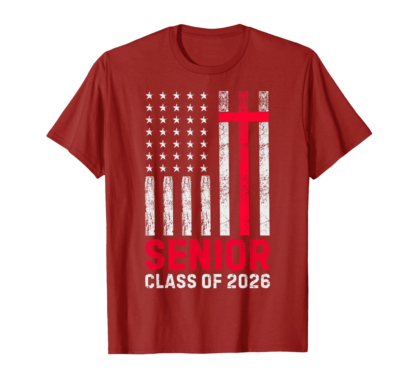 Senior Class of 2026 US Flag Cross Christian Graduation 2026 T-Shirt