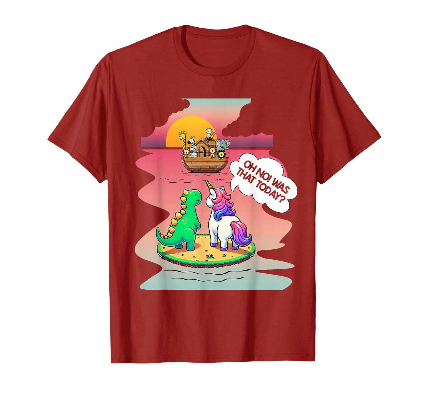 Noah Ark Christian Bibble Pun Last Unicorn Dinosaur Jesus T-Shirt